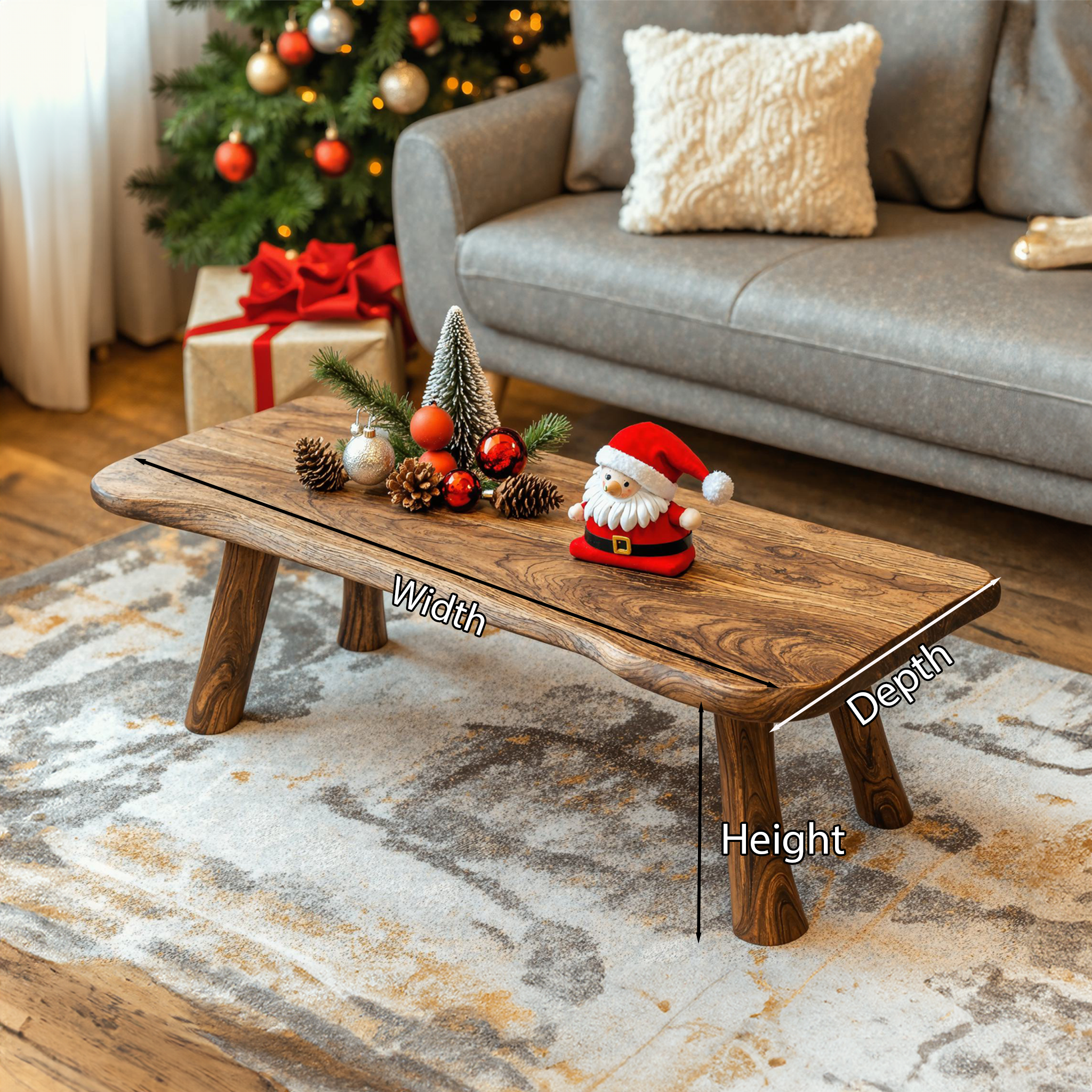 Christmas Coffee Table Farmhouse Decor SILDTCFC013