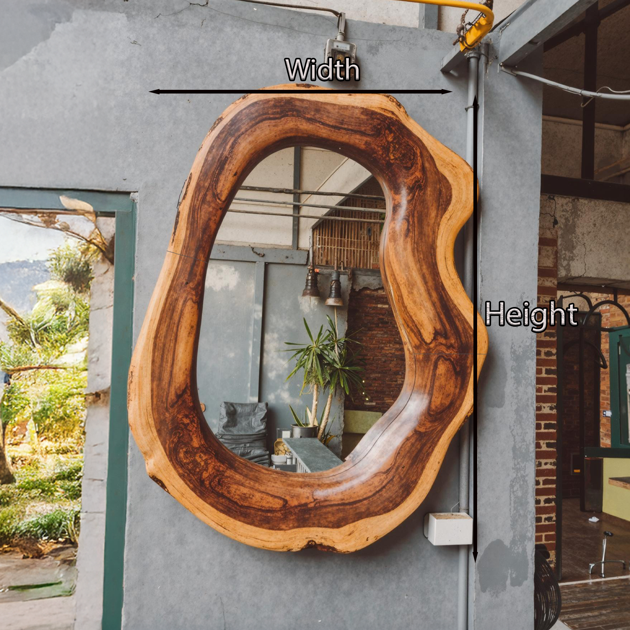 Mid Century Solid Wood Mirror For Bedroom Wall Decor SILDTMI067