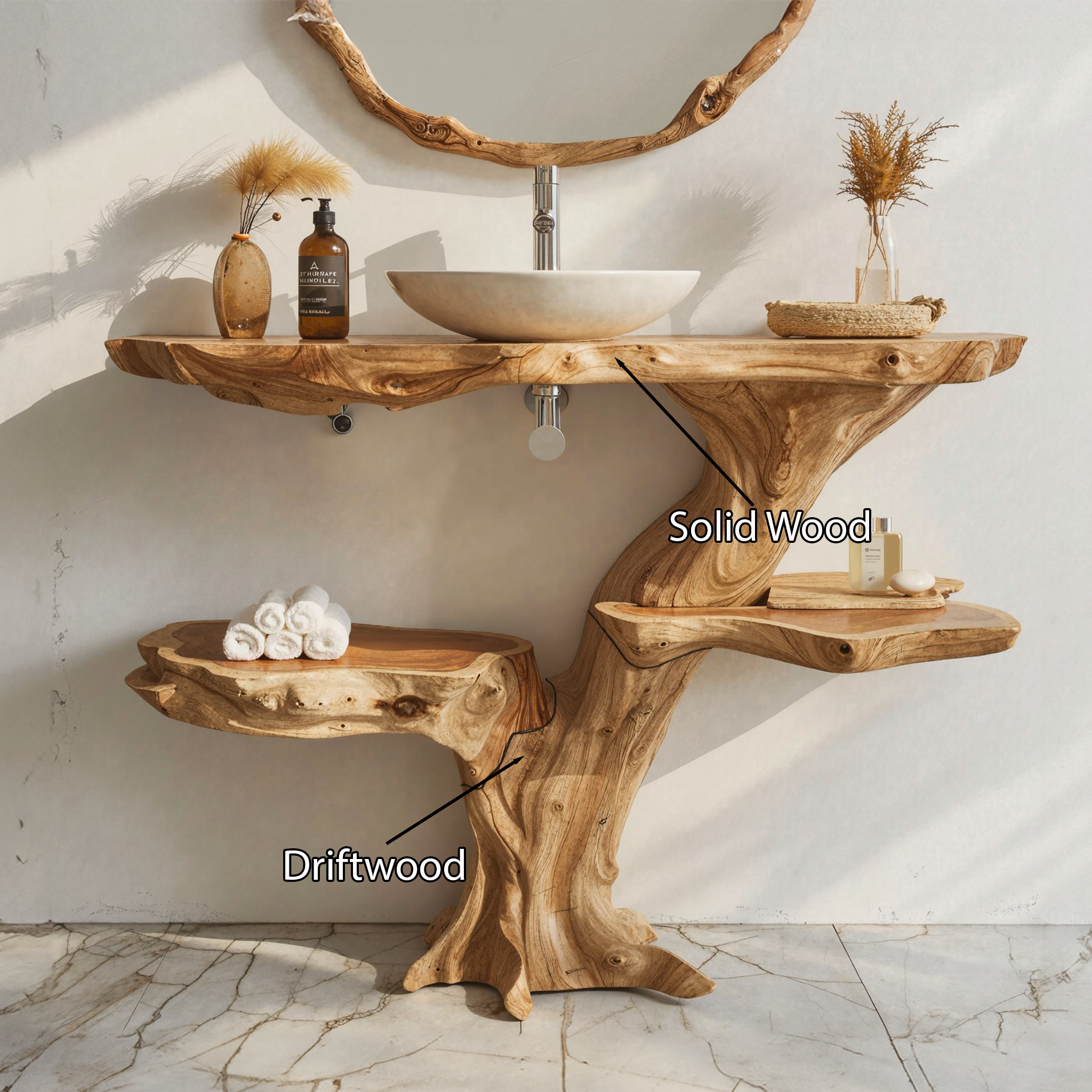 Handcrafted Bathroom Vanity Bathroom SILDTBRV052