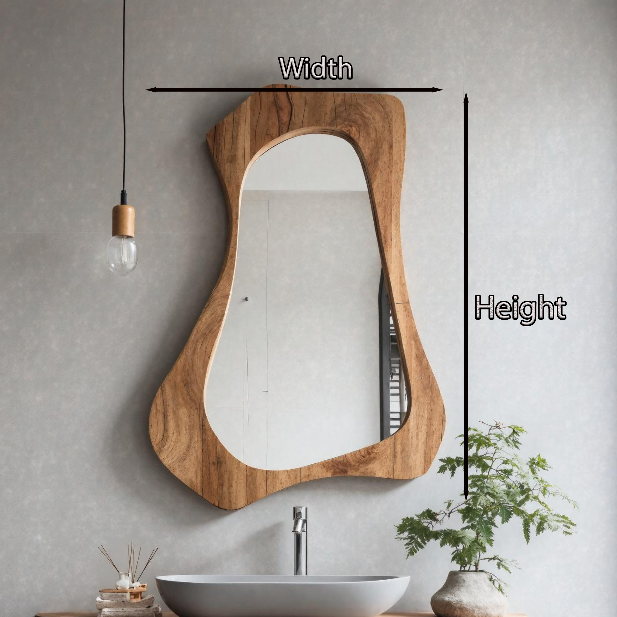 Handcrafted Solid Wood Mirror For Garden Wall Design SILDTMI071