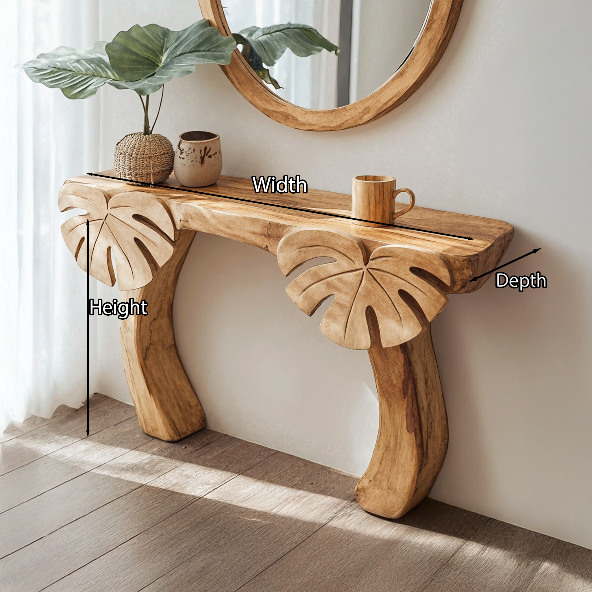 Narrow Console Table Live Edge Table Unique Design SILDTCS126