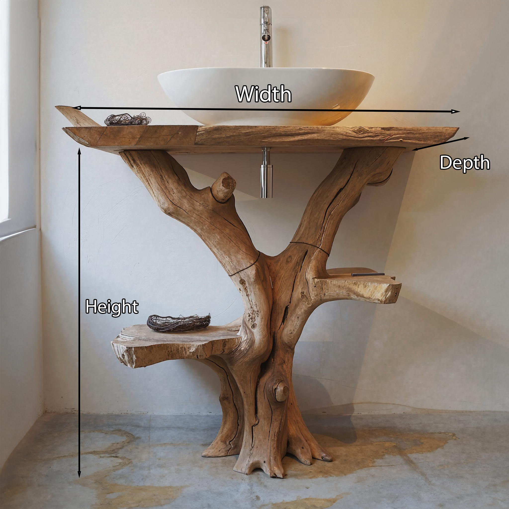 Handcrafted Bathroom Vanity Vessel Sink SILDTBRV053