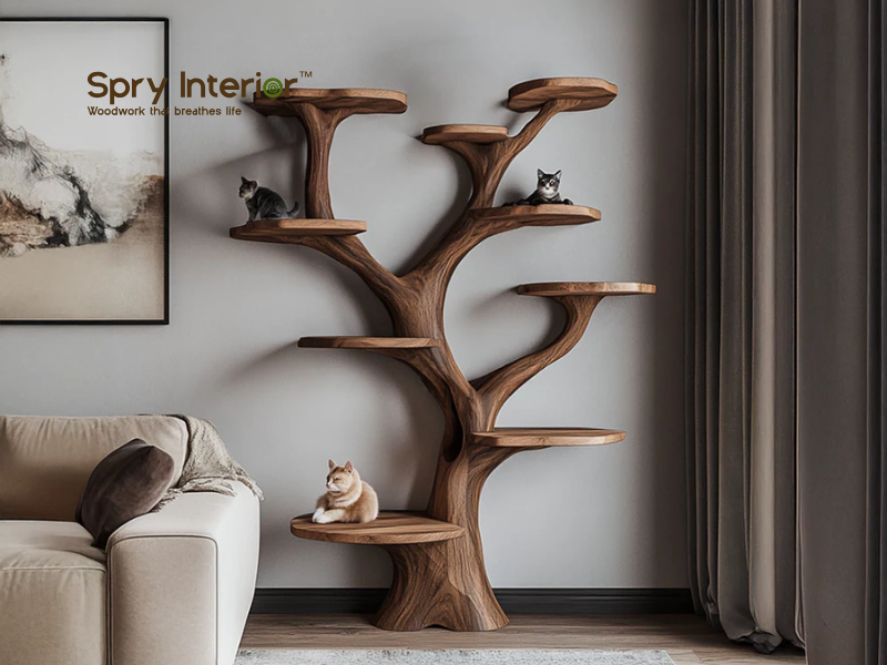 Cat Tree With Feeding Platform - Multifunctional Cat Furniture For Feeding, Climbing, And Resting