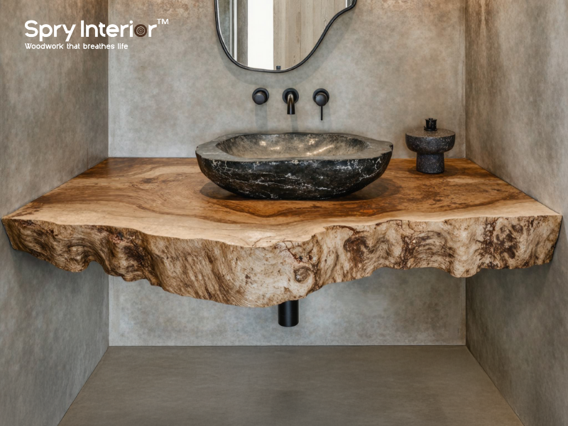 Rustic Double Sink Vanity - Perfect for Farmhouse & Industrial Bathrooms