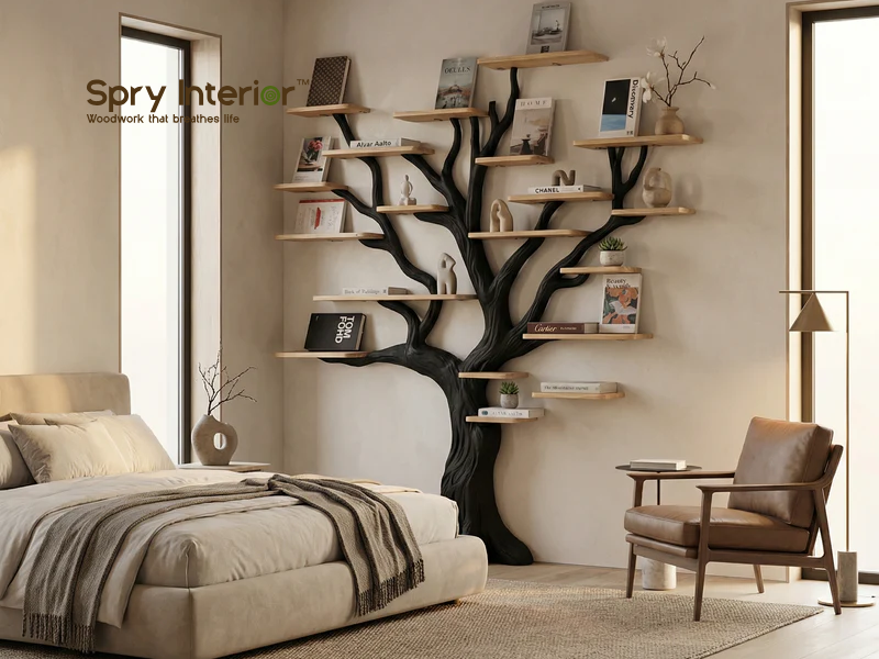 Tree Shaped Wooden Bookshelf - Creative Nature-Inspired Storage For Modern Homes
