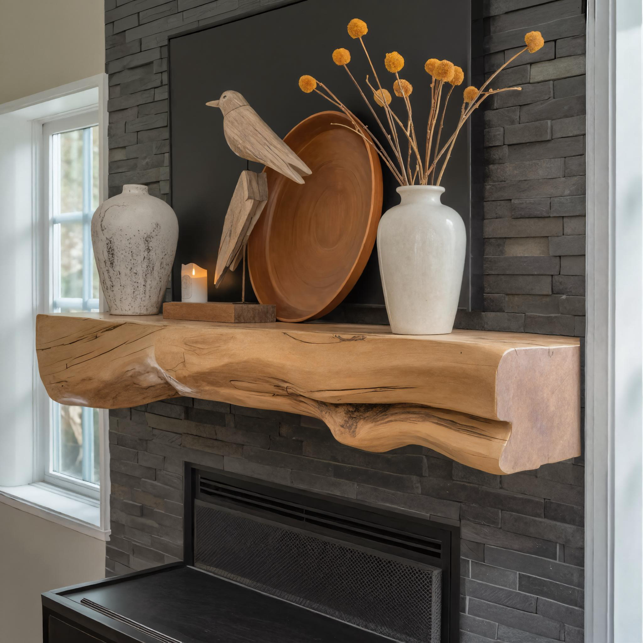 Natural Mantel Shelf For Fireplace Or Entryway SITHHNFS006