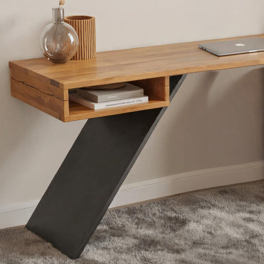 Modern Wood Desk With Storage Cabinet For Home Office Or Studio SITHHNDE022