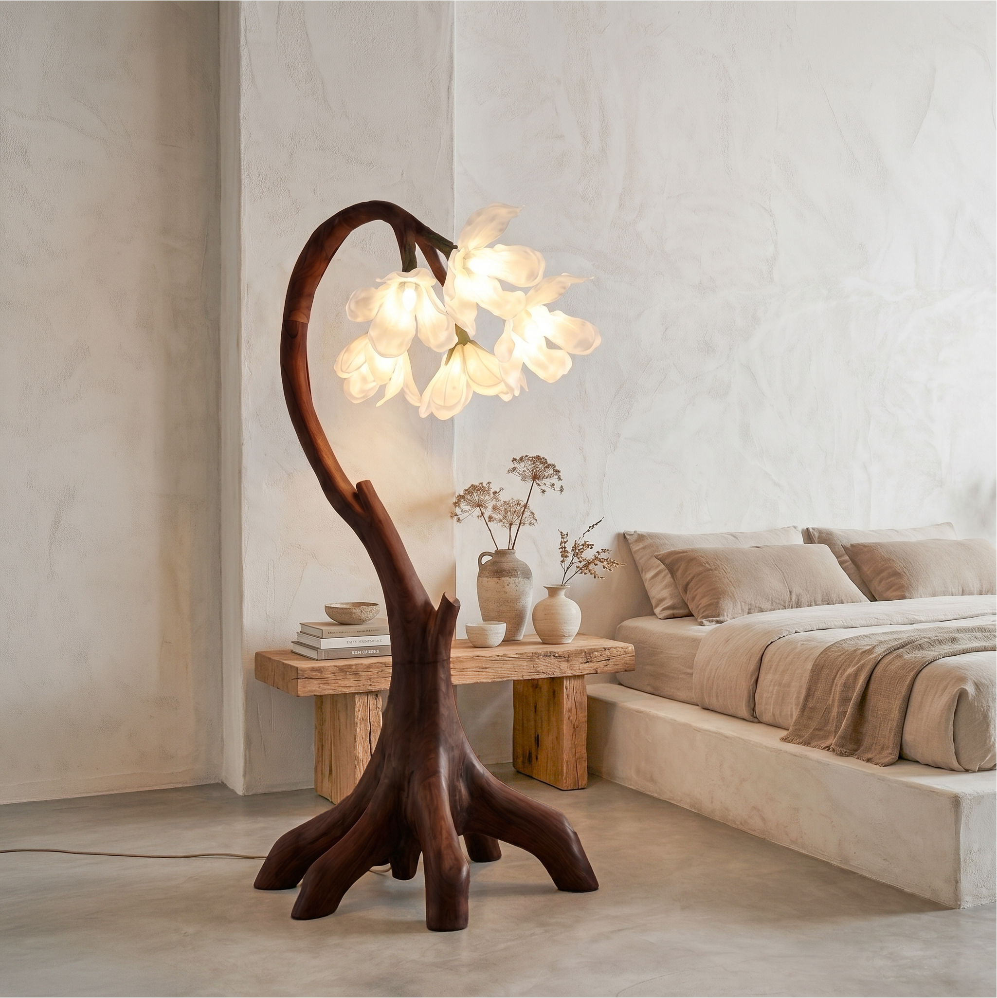 Organic Floral Floor Lamp For Living Room And Bedroom SINLSAFLP074