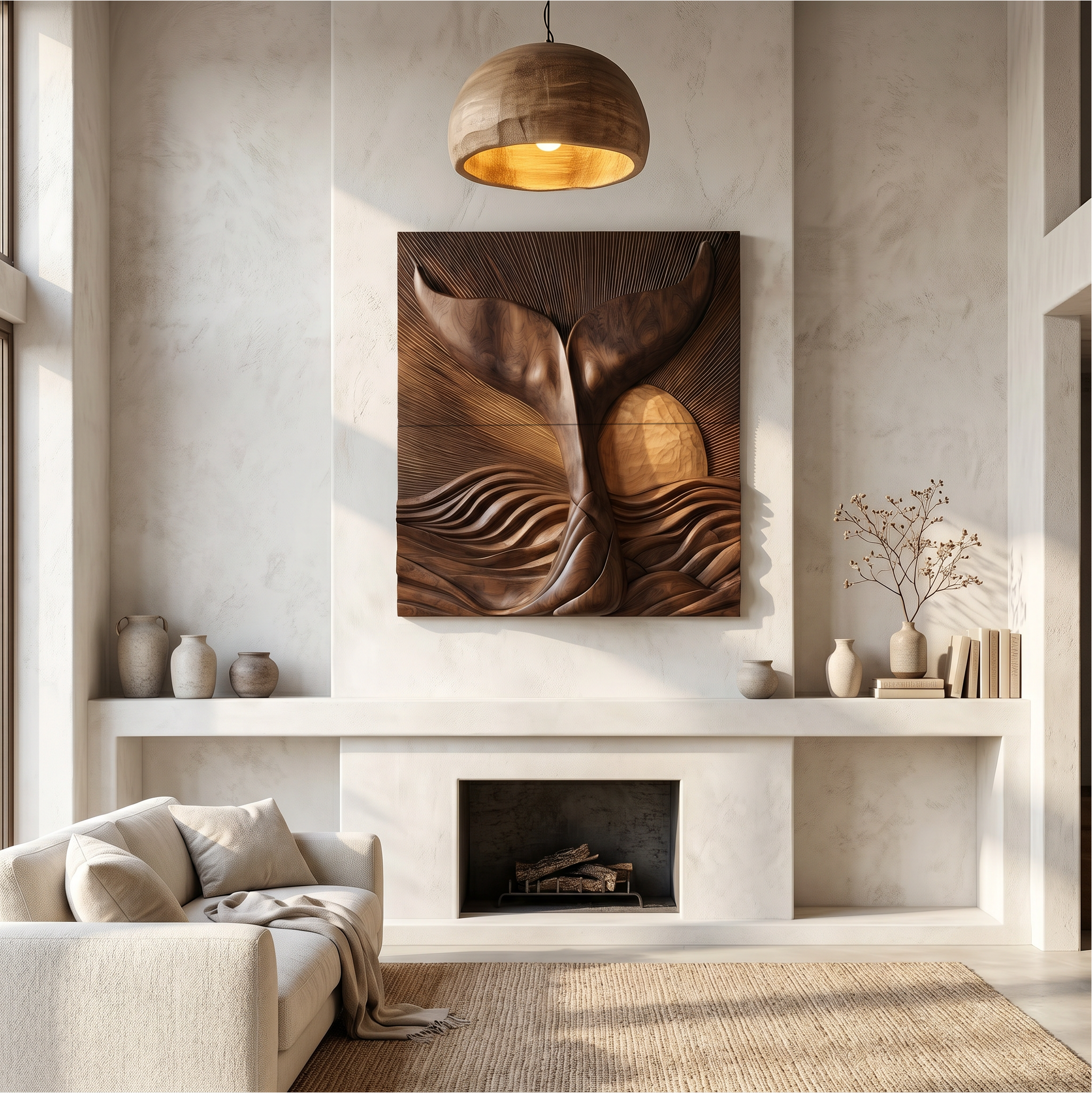 Abstract Botanical Wall Art Panel For Living Room And Entryway SINLSAWD088