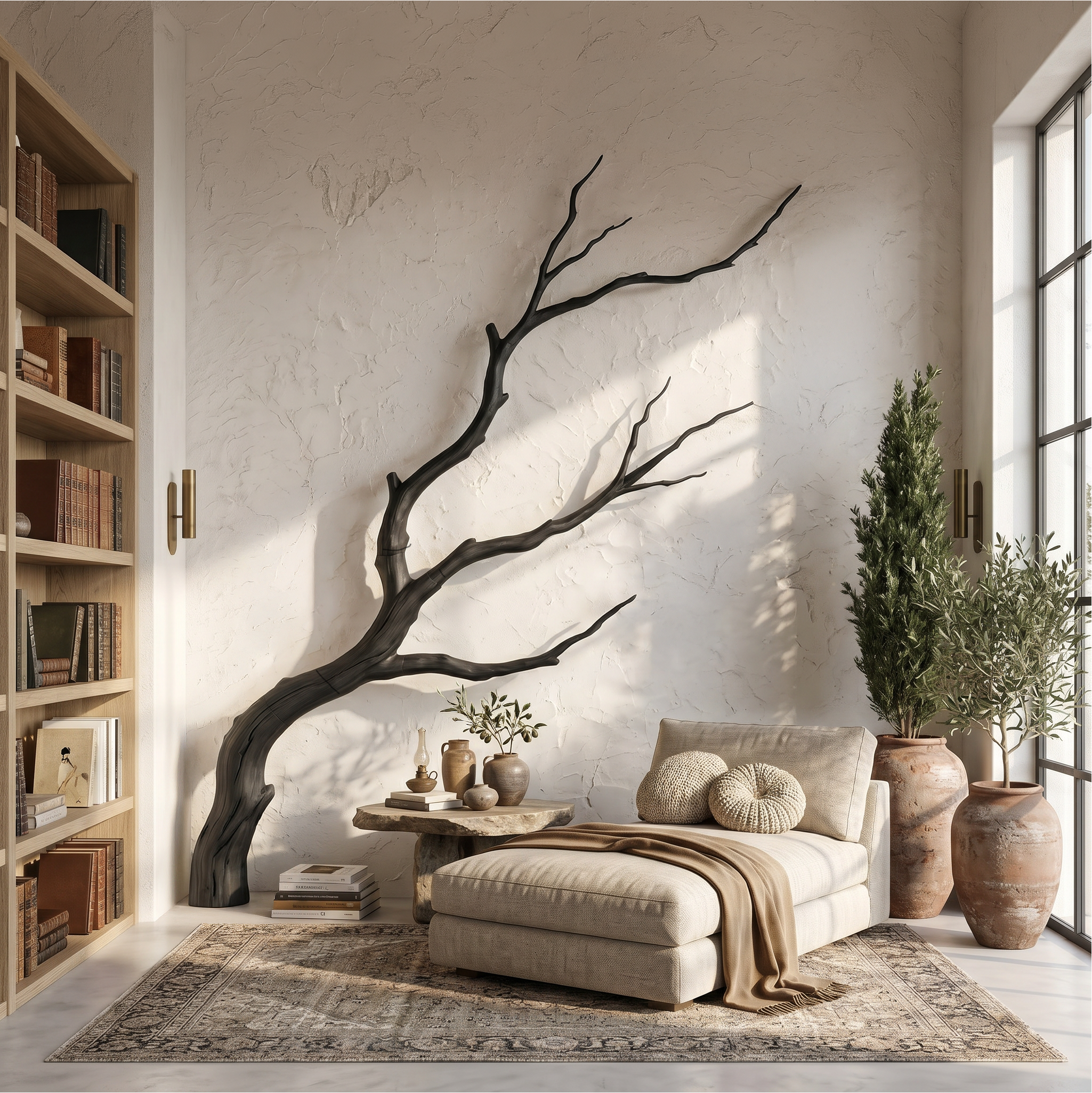 Artisan Wall Decor Handcrafted Tree Branch Sculpture For Living Room SINLSAWD127