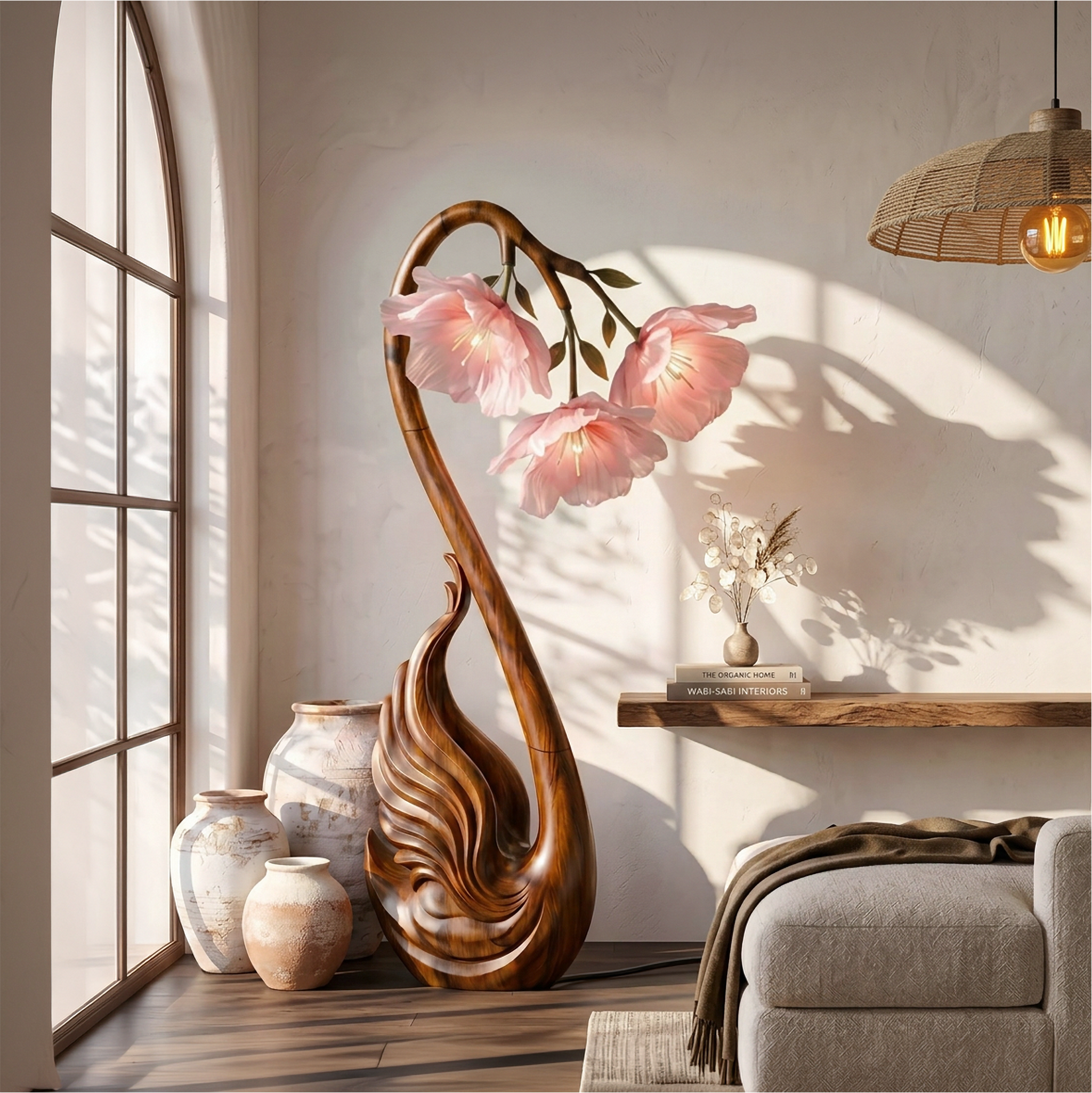 Modern Floor Lamp Sculptural Flower Design For Living Room SINLSAFLP108