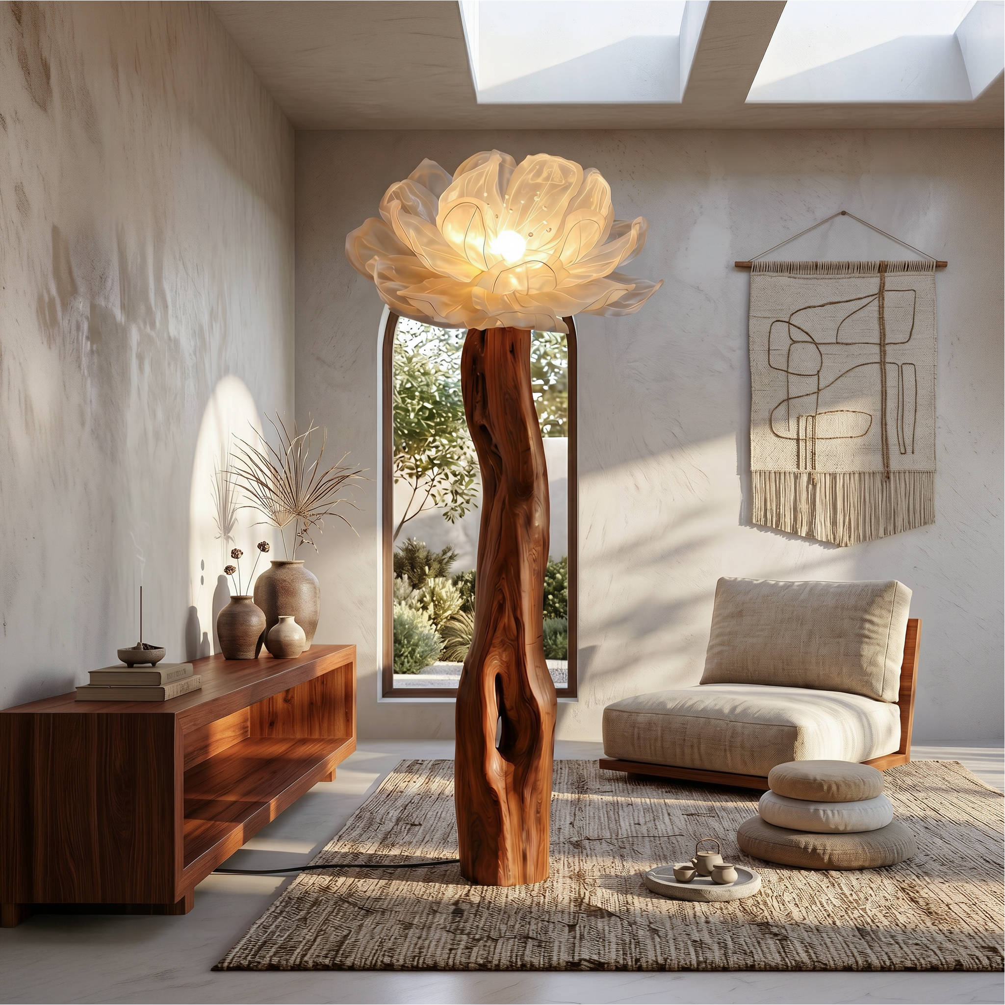 Artistic Floor Lamp Sculptural Flower Arrangement For Living Room SINLSAFLP112