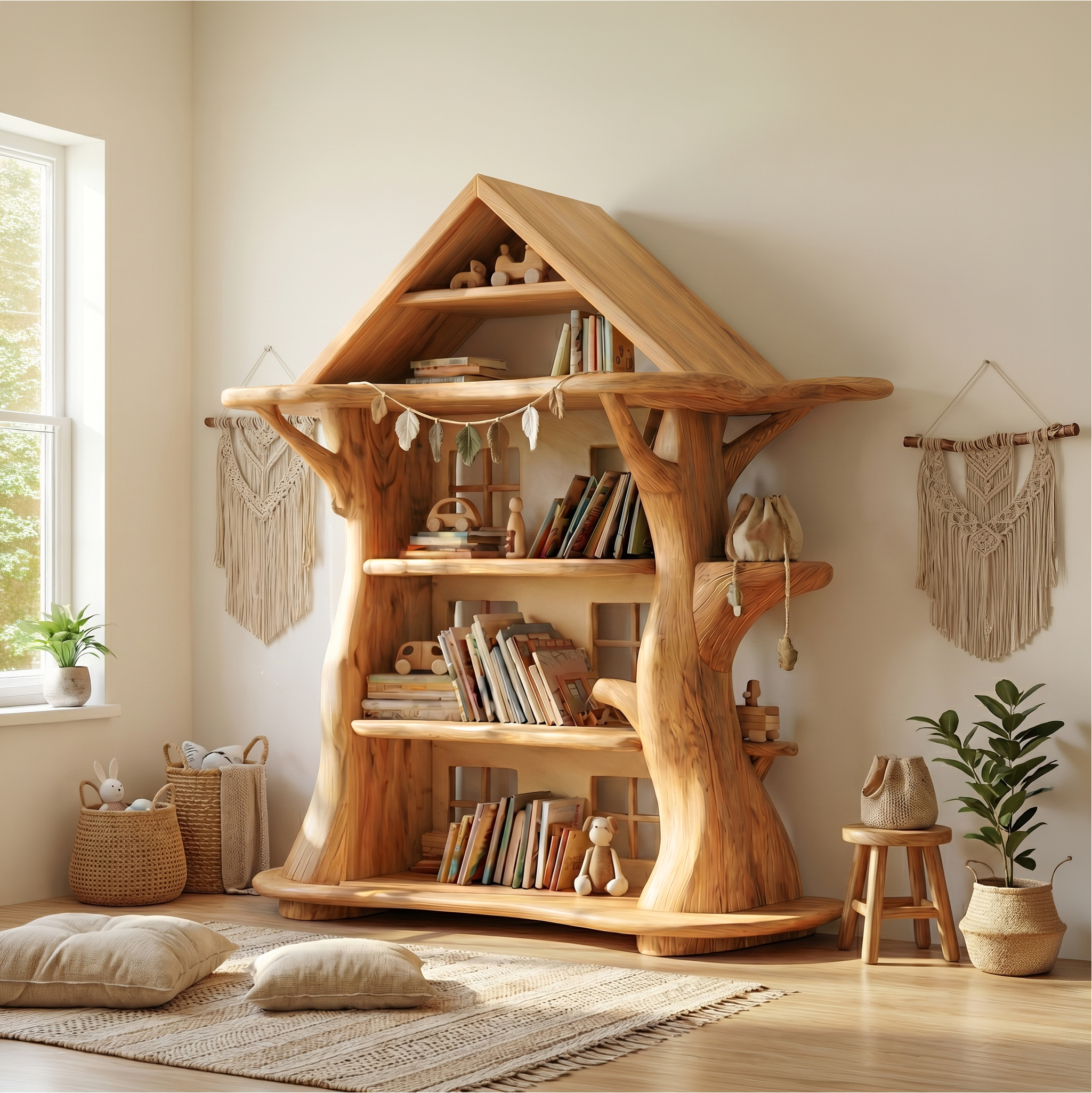 Montessori Tree House Bookshelf For Kids Room And Playroom SINLSABS004