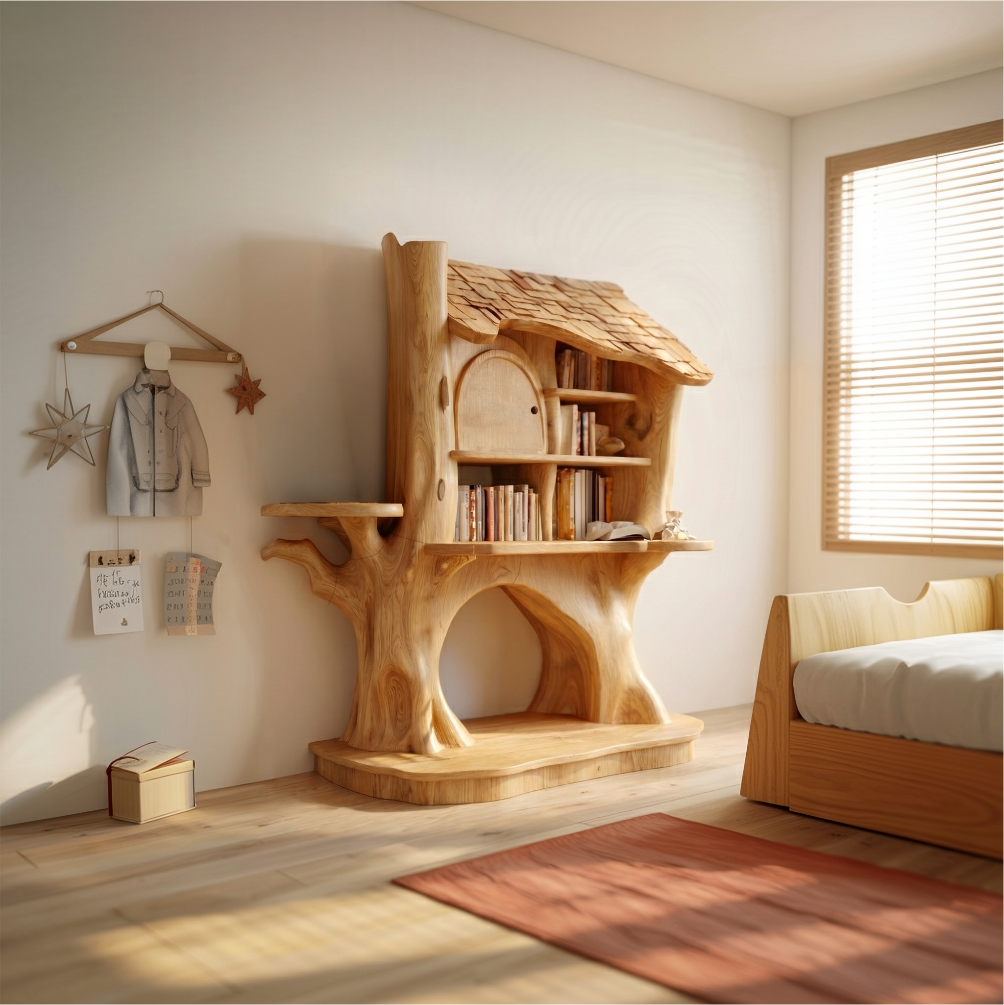 Nursery Decorative House Bookshelf For Kids Room And Bedroom SINLSABS005