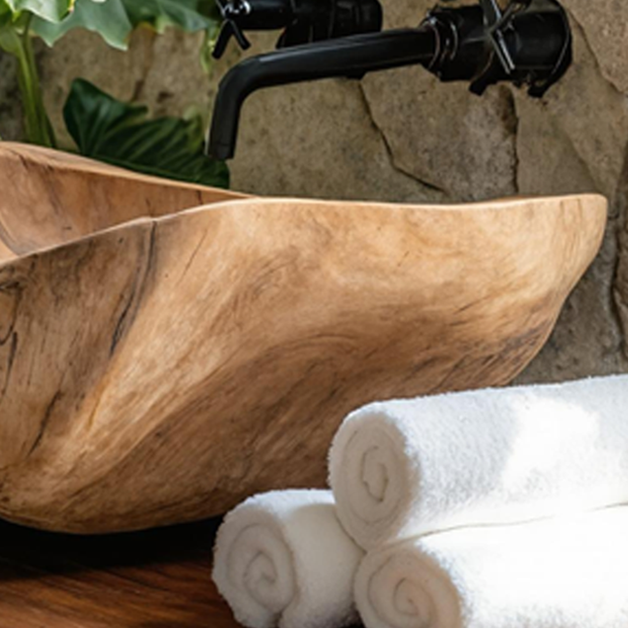 Mid Century Wooden Vessel Sink For Bathroom Vanity Decor SILDTTNVS001