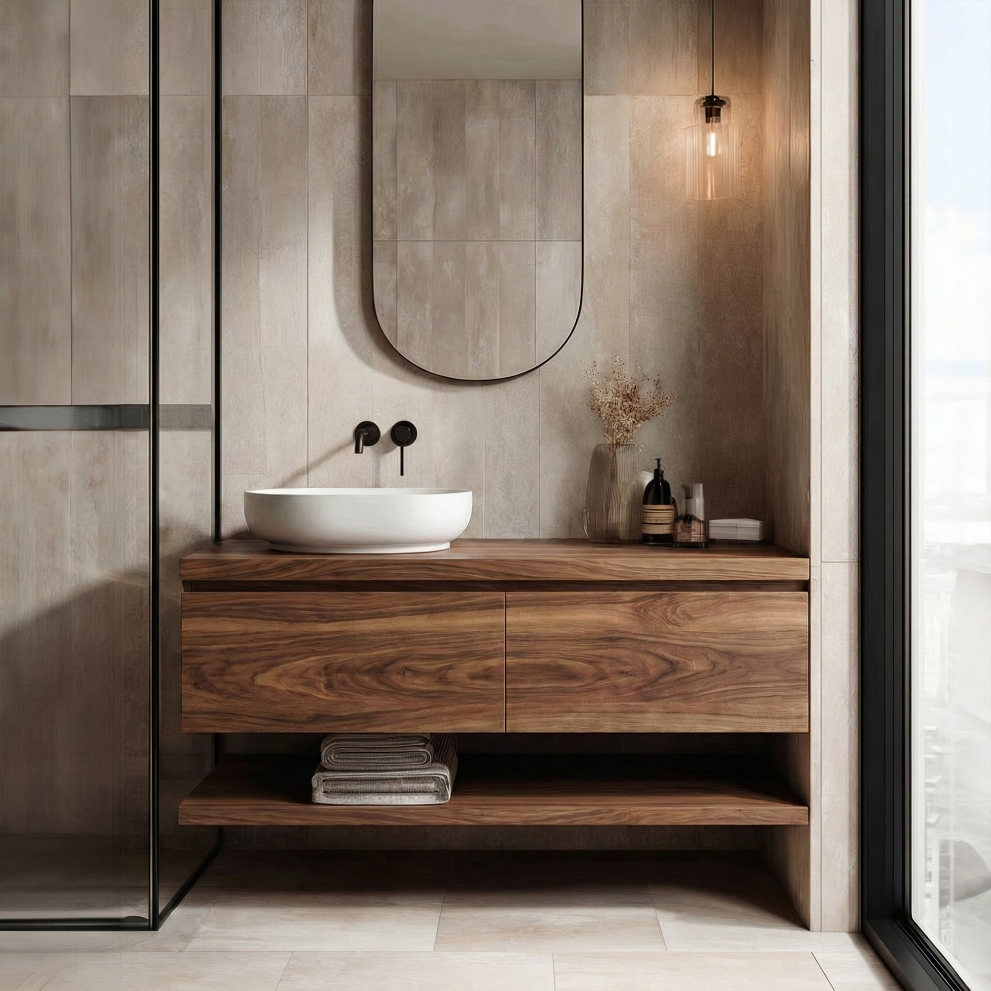 Mid Century Bathroom Vanity Cabinet for Small Bathroom Spaces SINLKIBRV202
