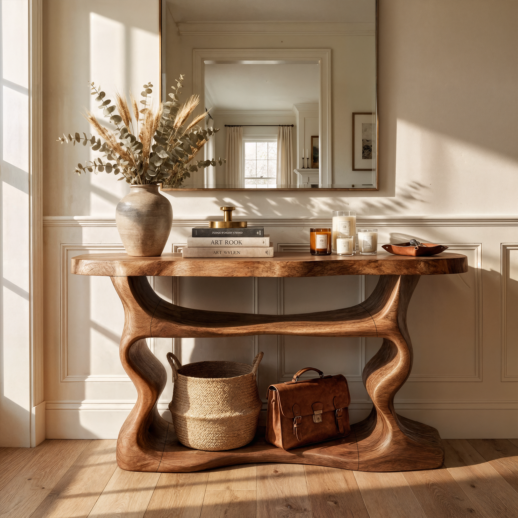 Scandinavian Console Table Solid Wood For Living Room SINLKICS540