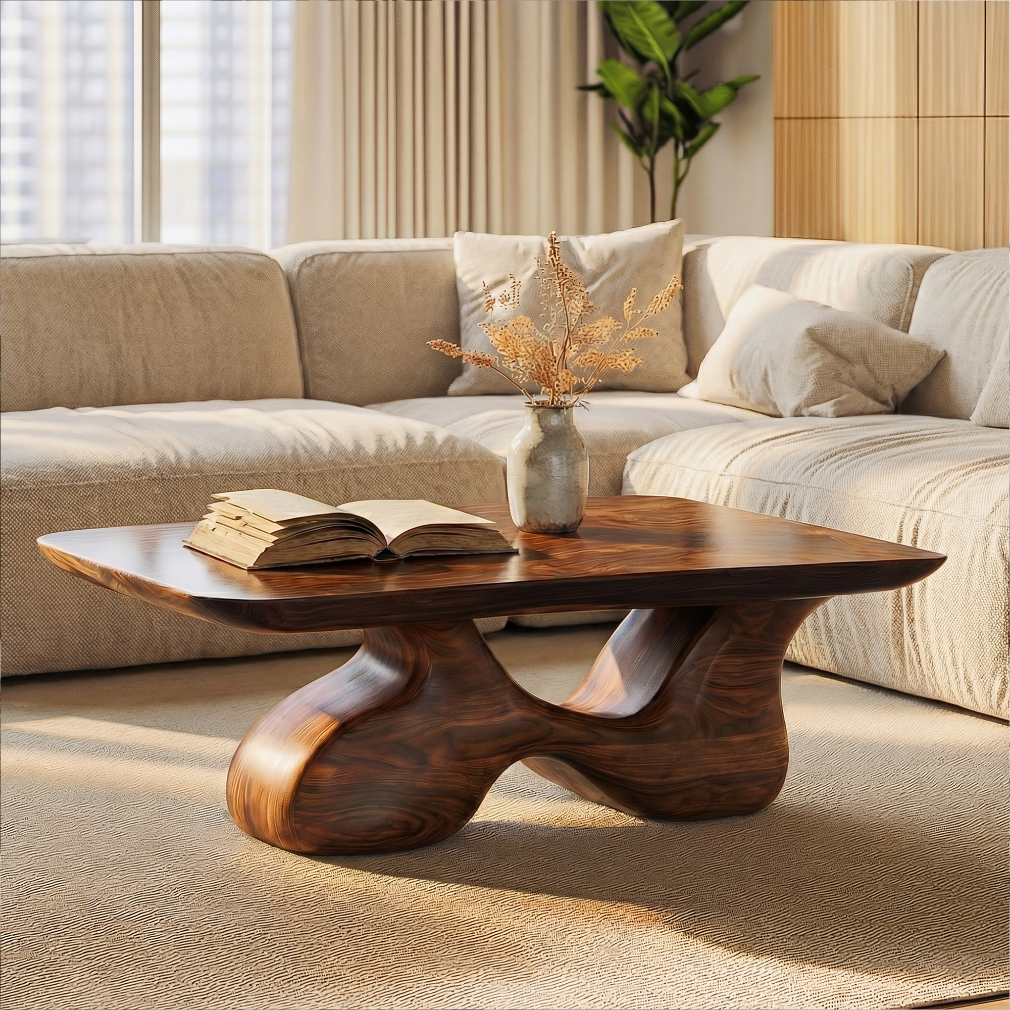 Mid Century Wooden Coffee Table For Living Room And Lounge SINLKICF357