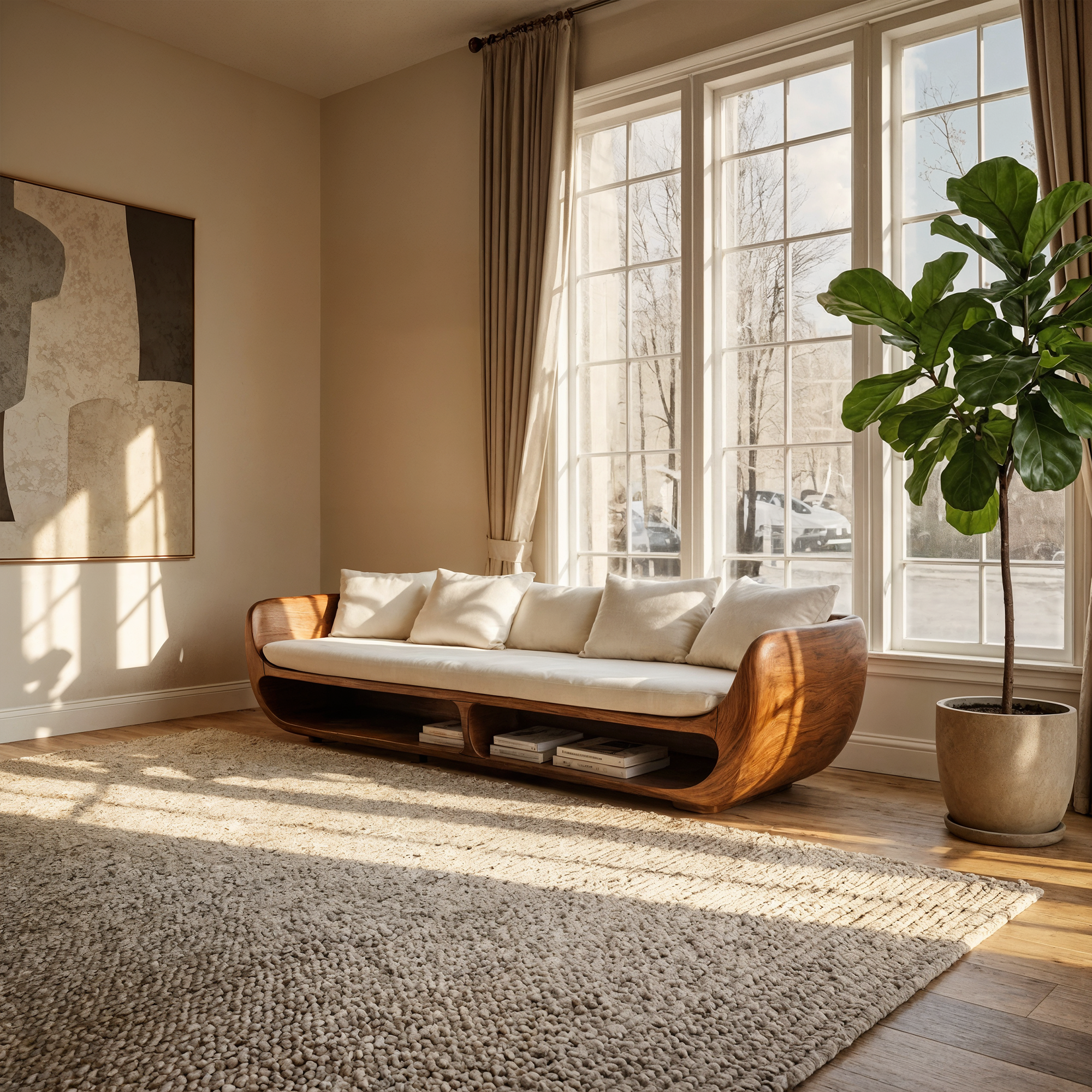 Rustic Sculptural Sofa Christmas Holiday Living Room Decor SINLKIWC027