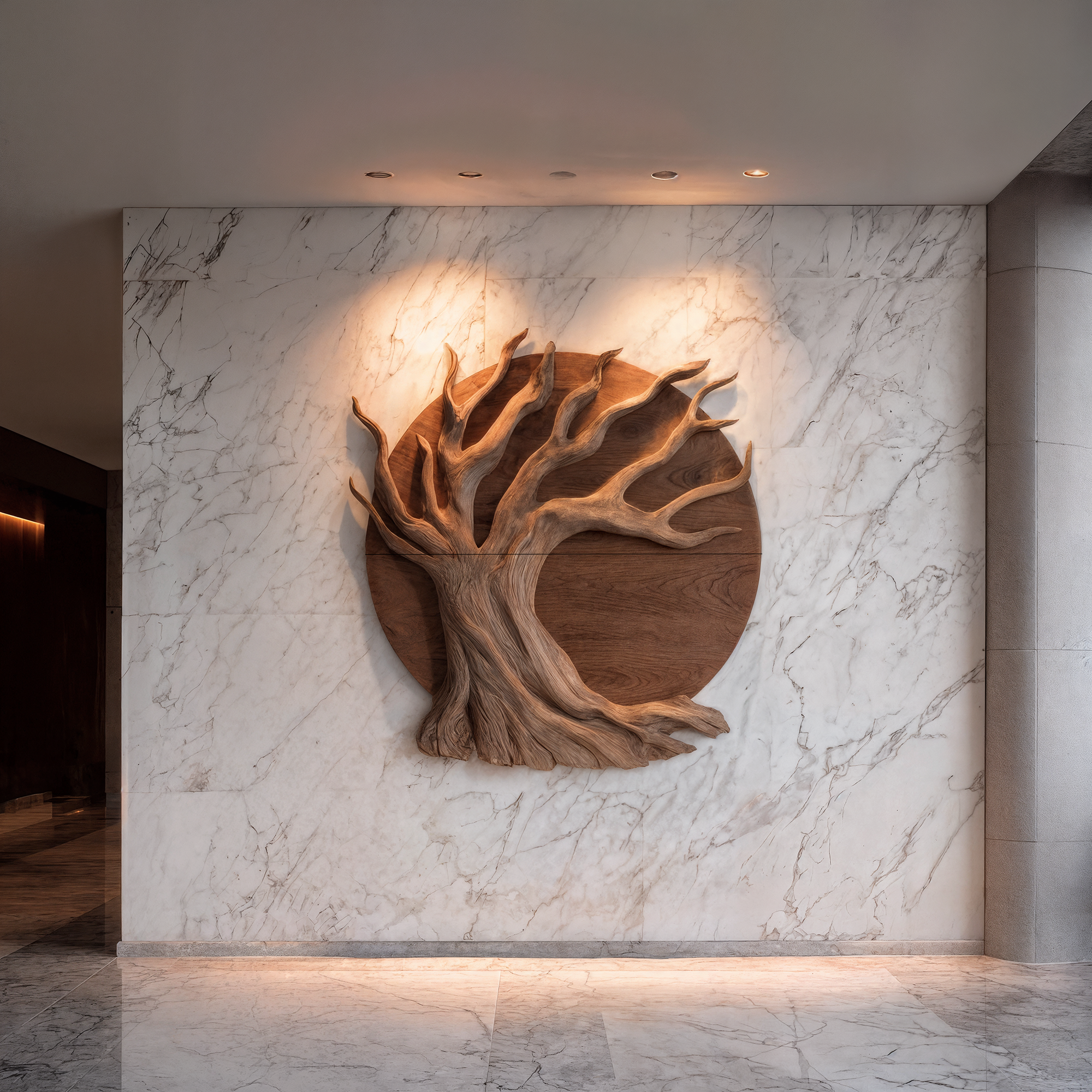 Sculptural Tree Wall Decor With Organic Circular Design For Home Interior SINLKIWD107