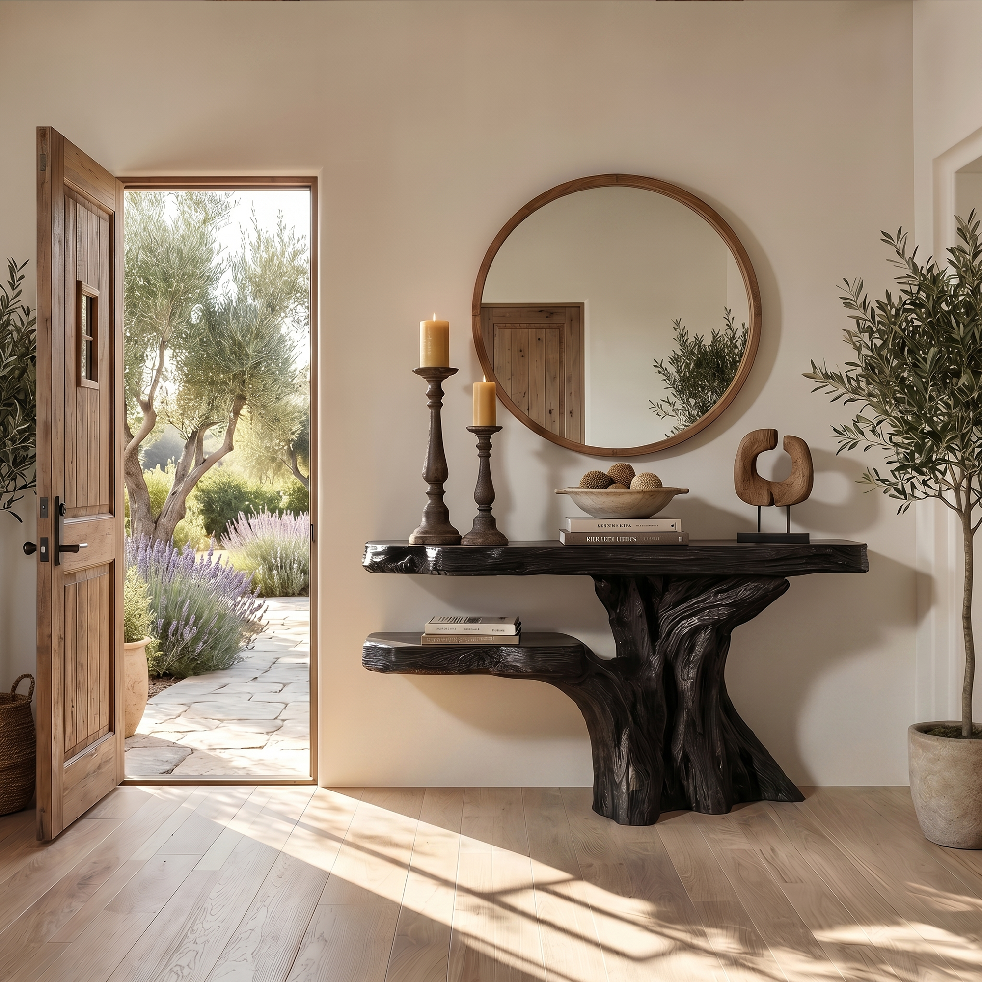 Minimalist Sculptural Console Table For Entryway And Living Room SINLKICS571