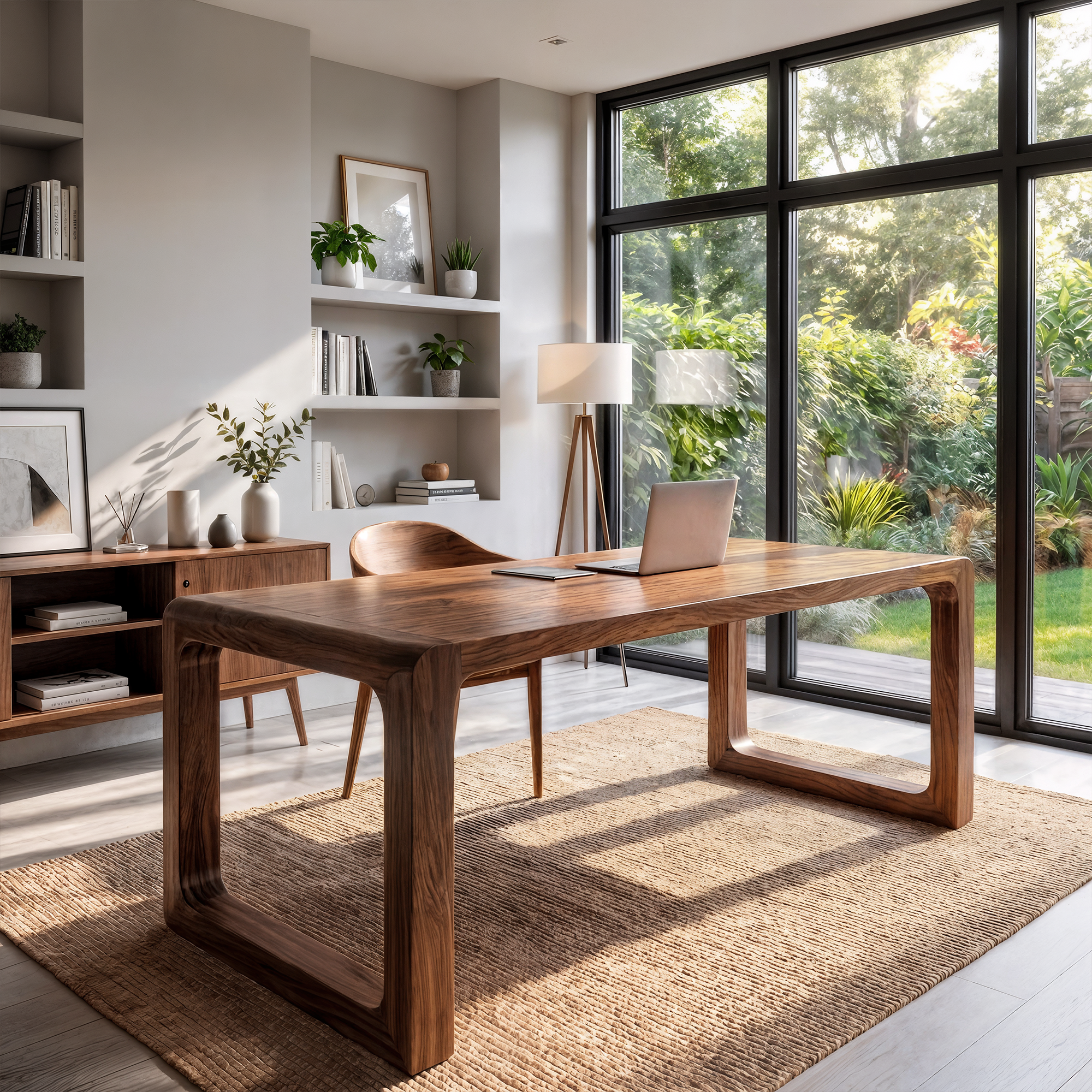Handcrafted Wooden Desk For Home Office Productivity And Comfort SINLKIDK136