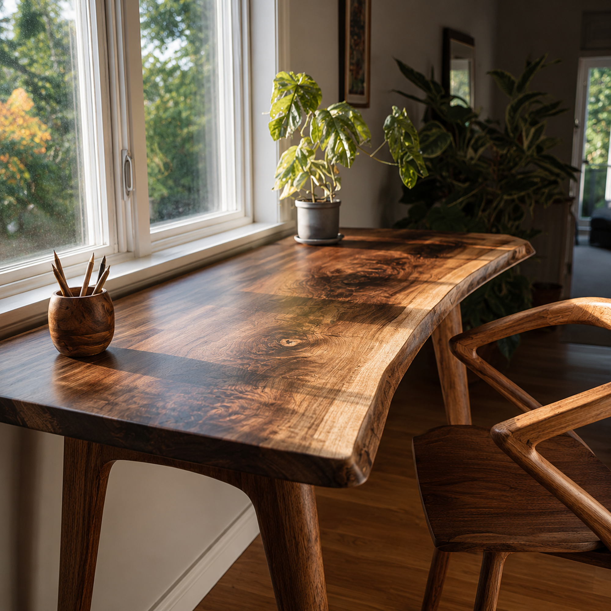 Rustic Solid Wood Desk For Home Office And Study Room SINLKIDK139