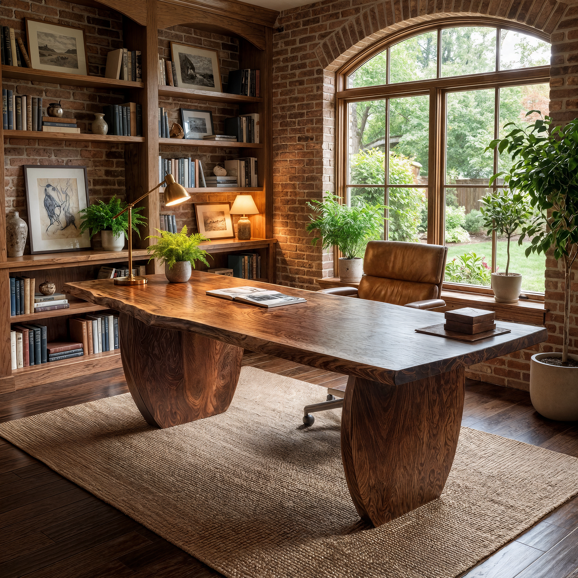 Organic Wooden Executive Desk For Home Office And Study Room SINLKIDK140