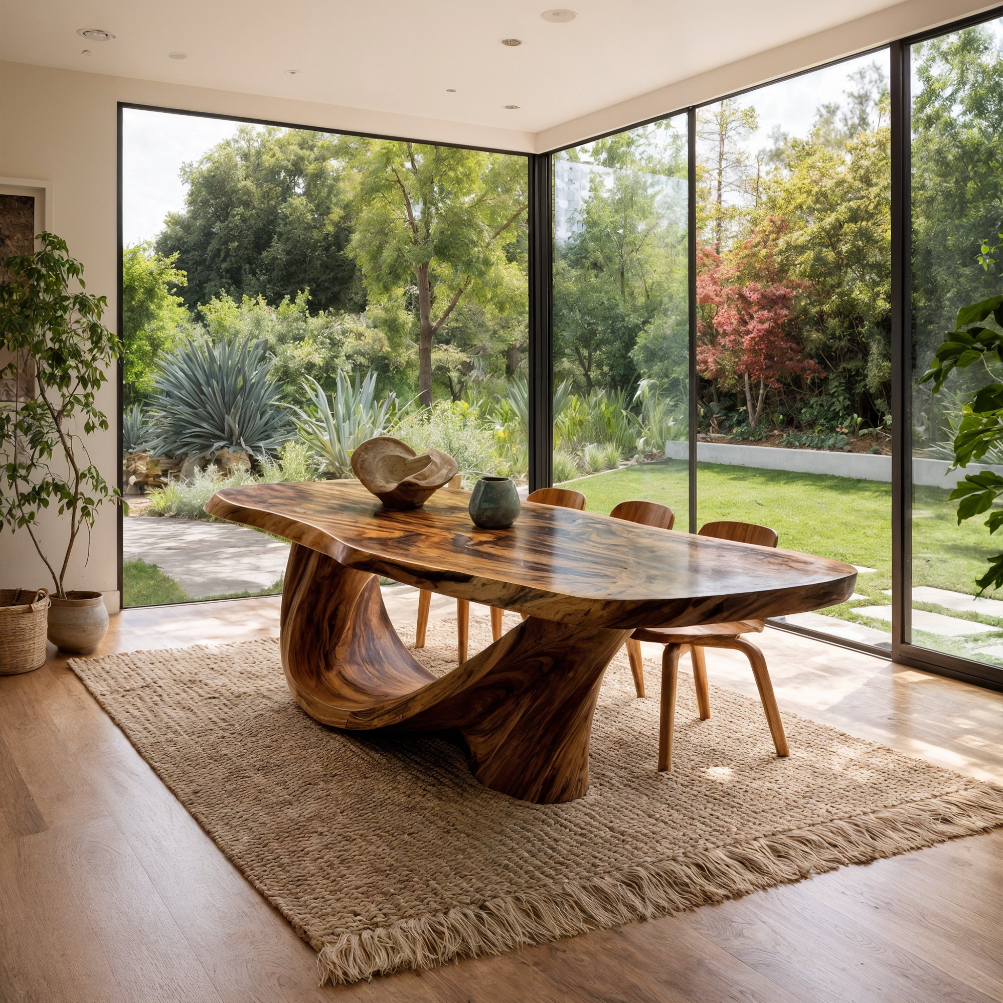Rustic Natural Wood Dining Table For Dining Room And Kitchen SINLKIDT163