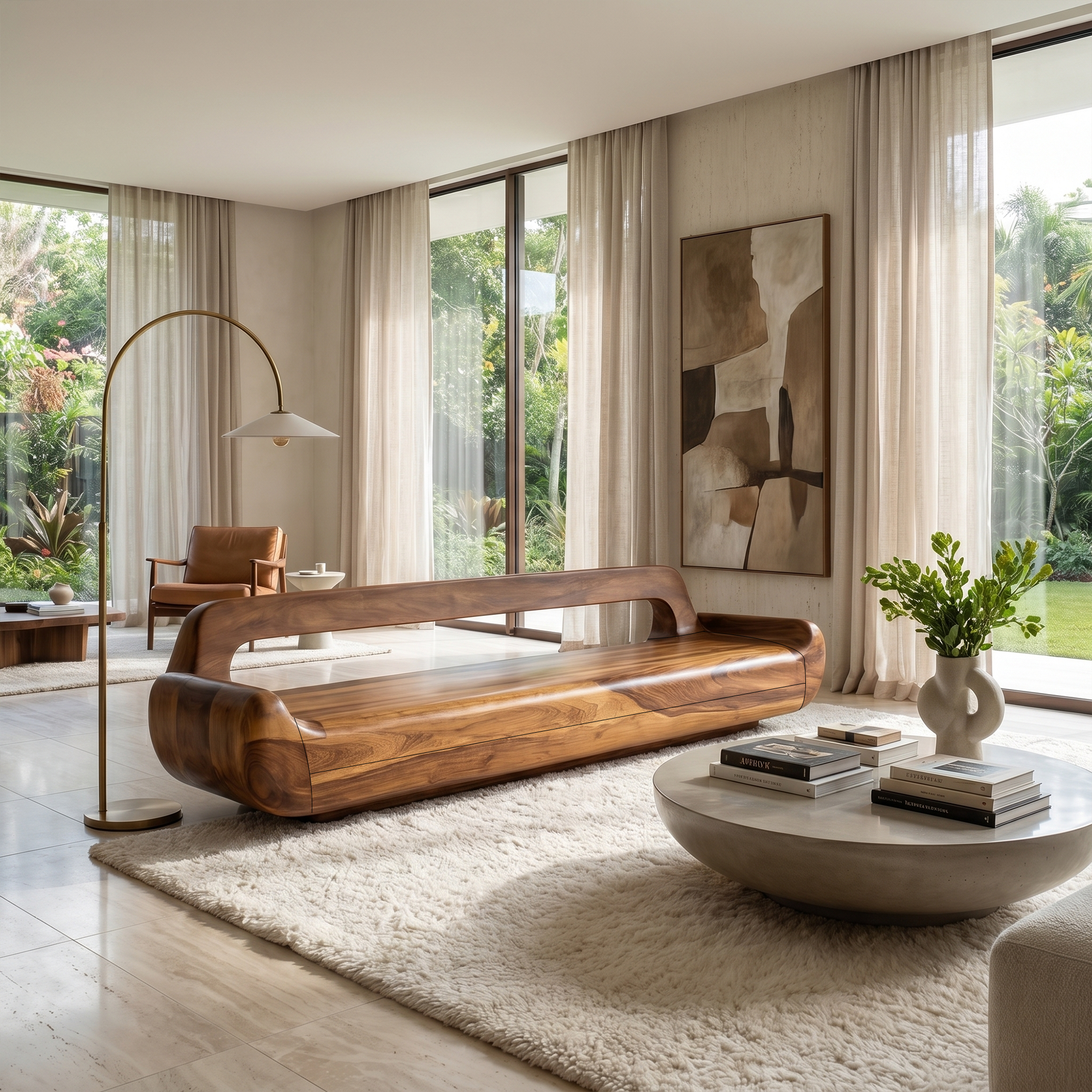 Minimalist Organic Sofa Frame With Low Profile Solid Wood Design For Living Room SINLKISF025