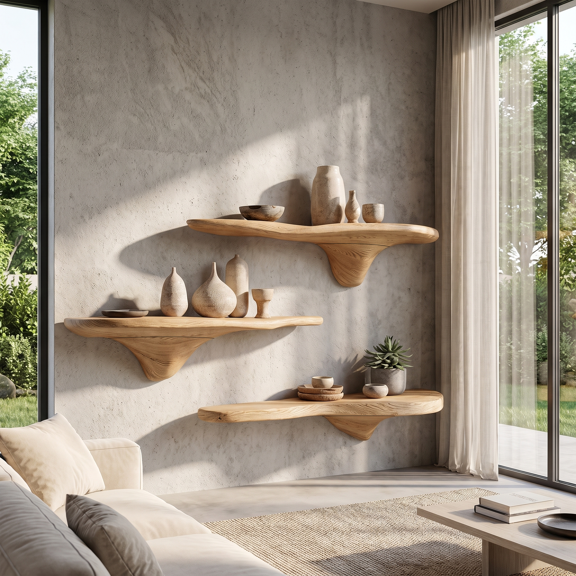 Rustic Mushroom Wall Shelf Entryway SINLKIFL141