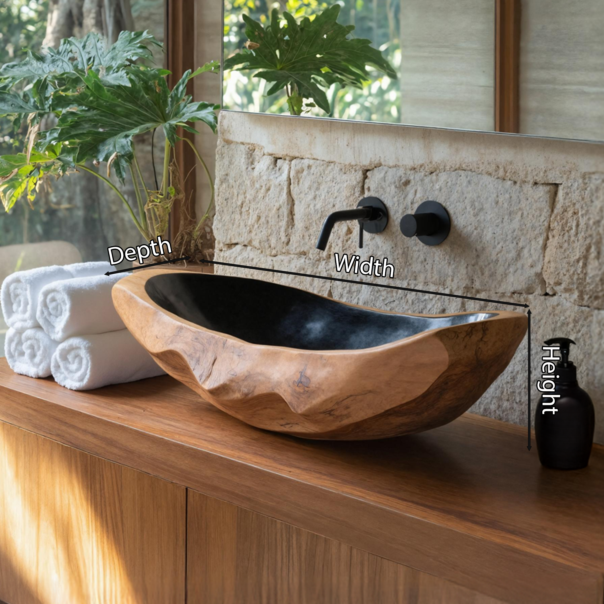 Farmhouse Solid Wood Sink For Rustic Bathroom Makeover SILDTTNVS010