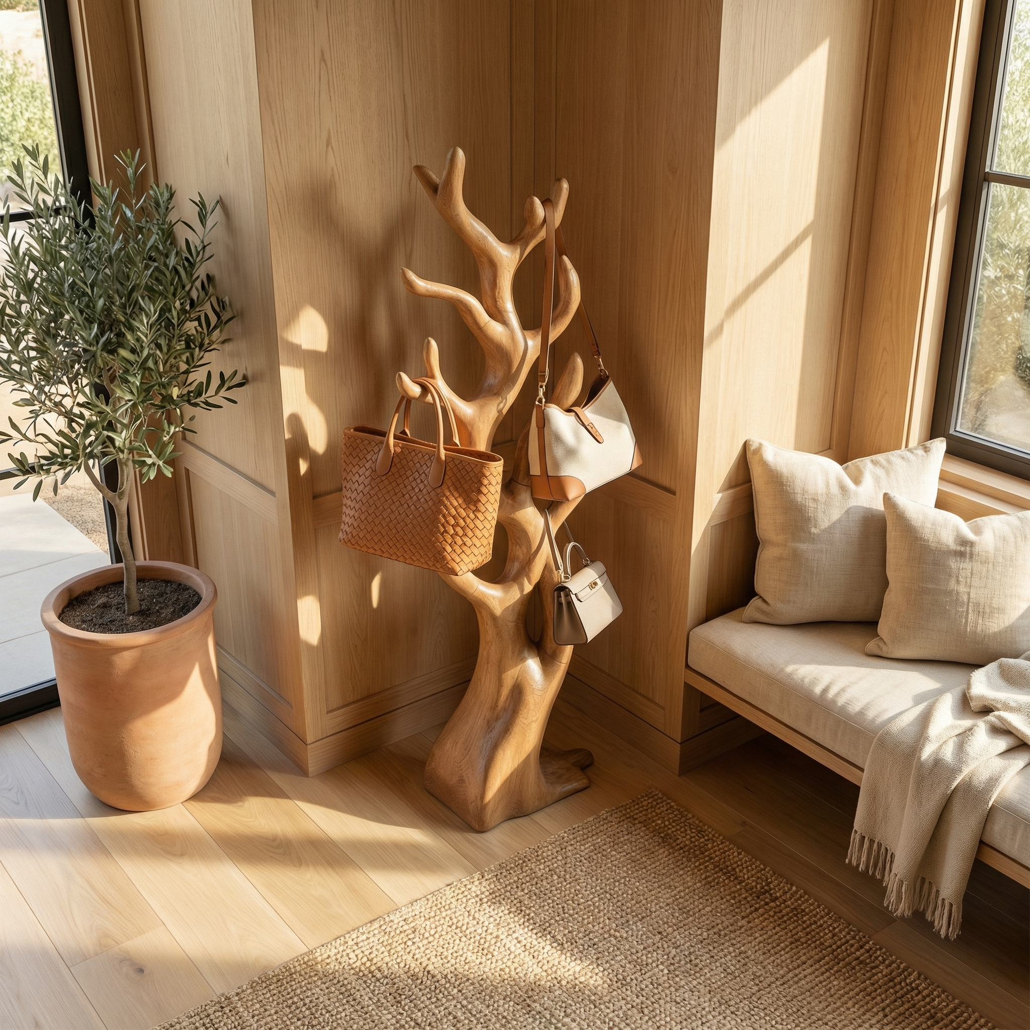 Rustic Artistic Tree Coat Rack For Entryway And Interior Styling SINLSATCR099