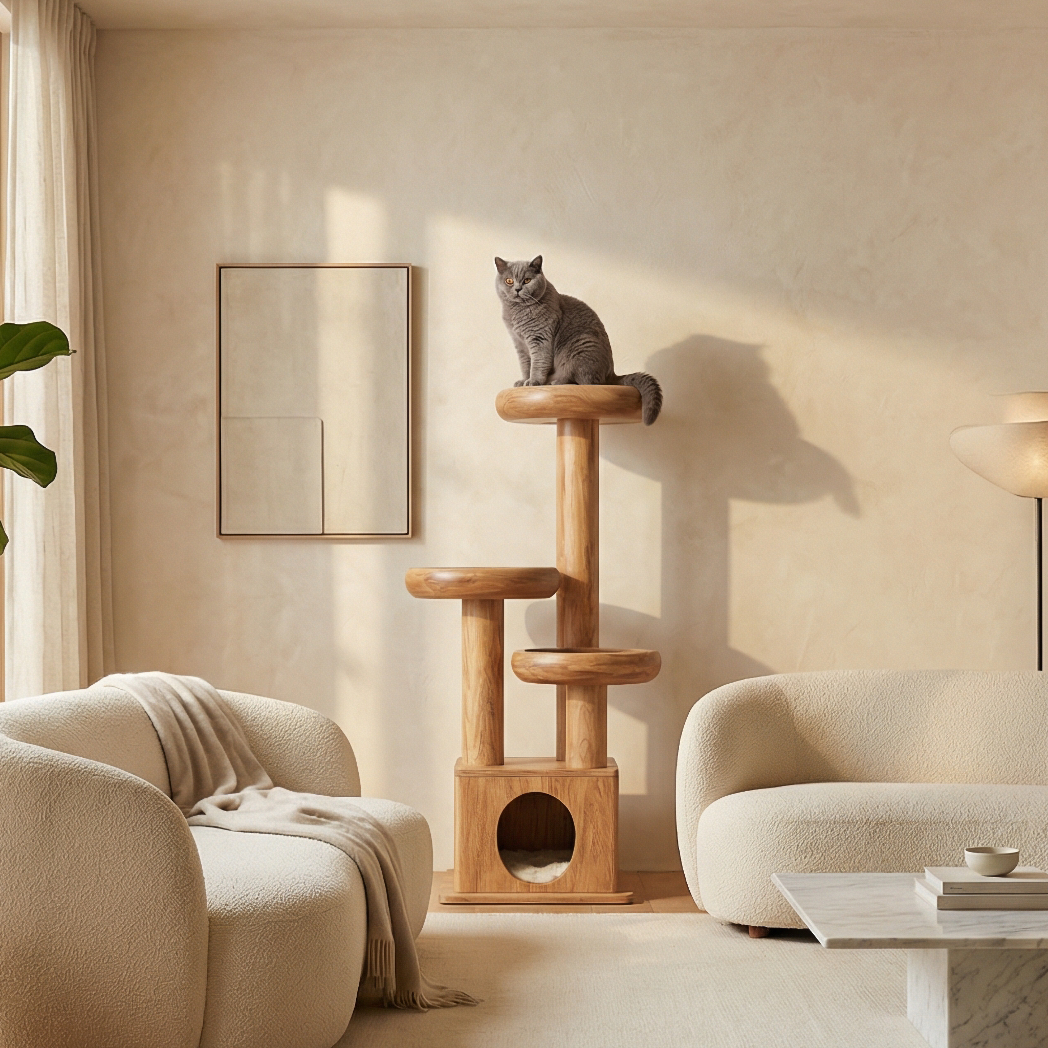 Modern Decorative Cat Tower For Living Room And Pet Lounge SINLSATT124