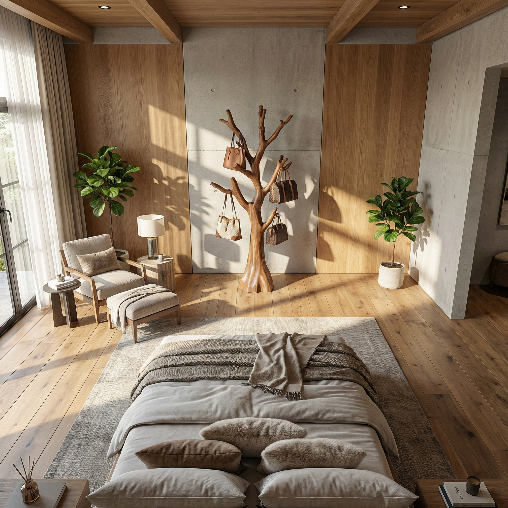 Rustic Tree Form Coat Stand For Hallway And Living Room SINLSATCR100