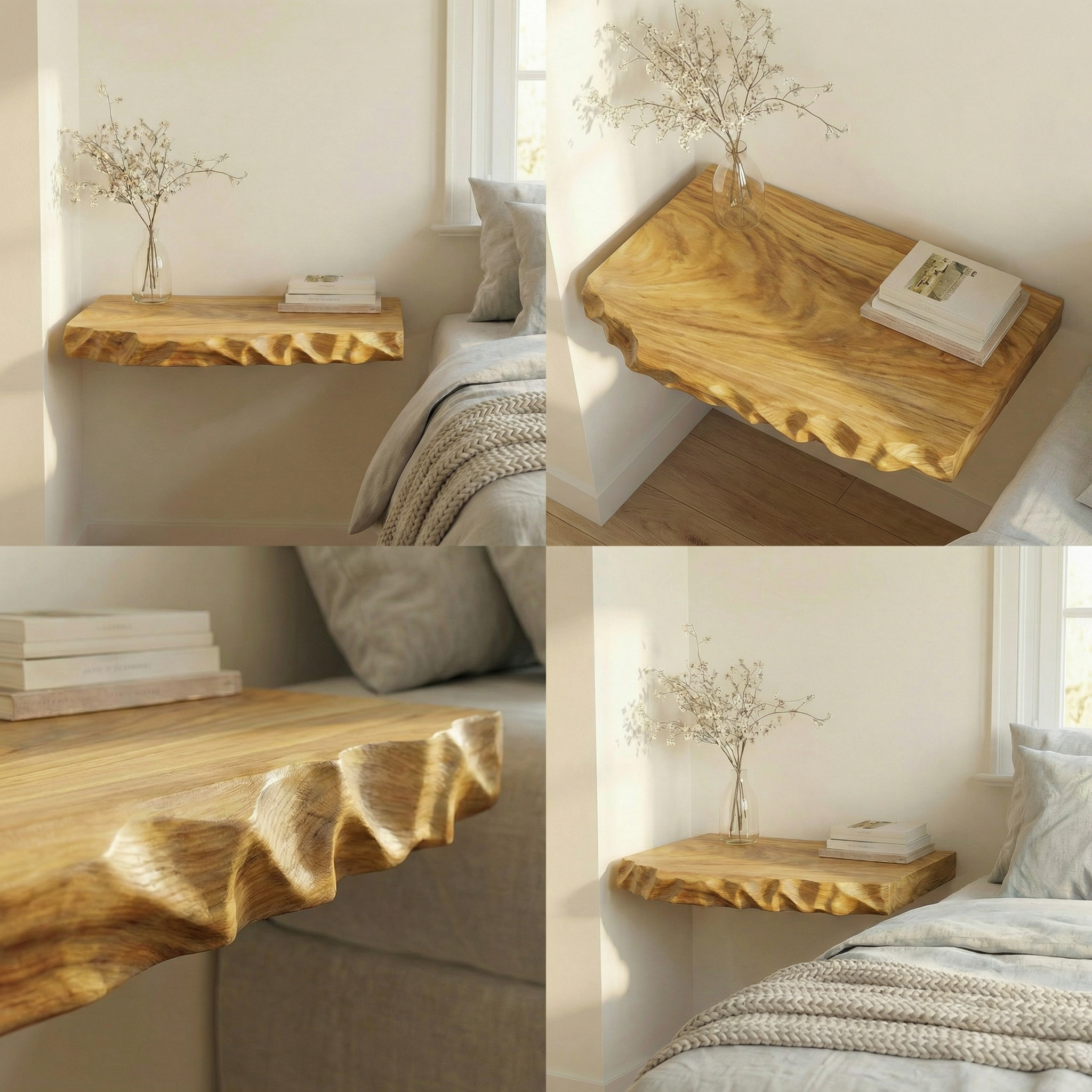 Organic Decorative Floating Nightstand For Bedroom And Bedside Space SINLSAFL510