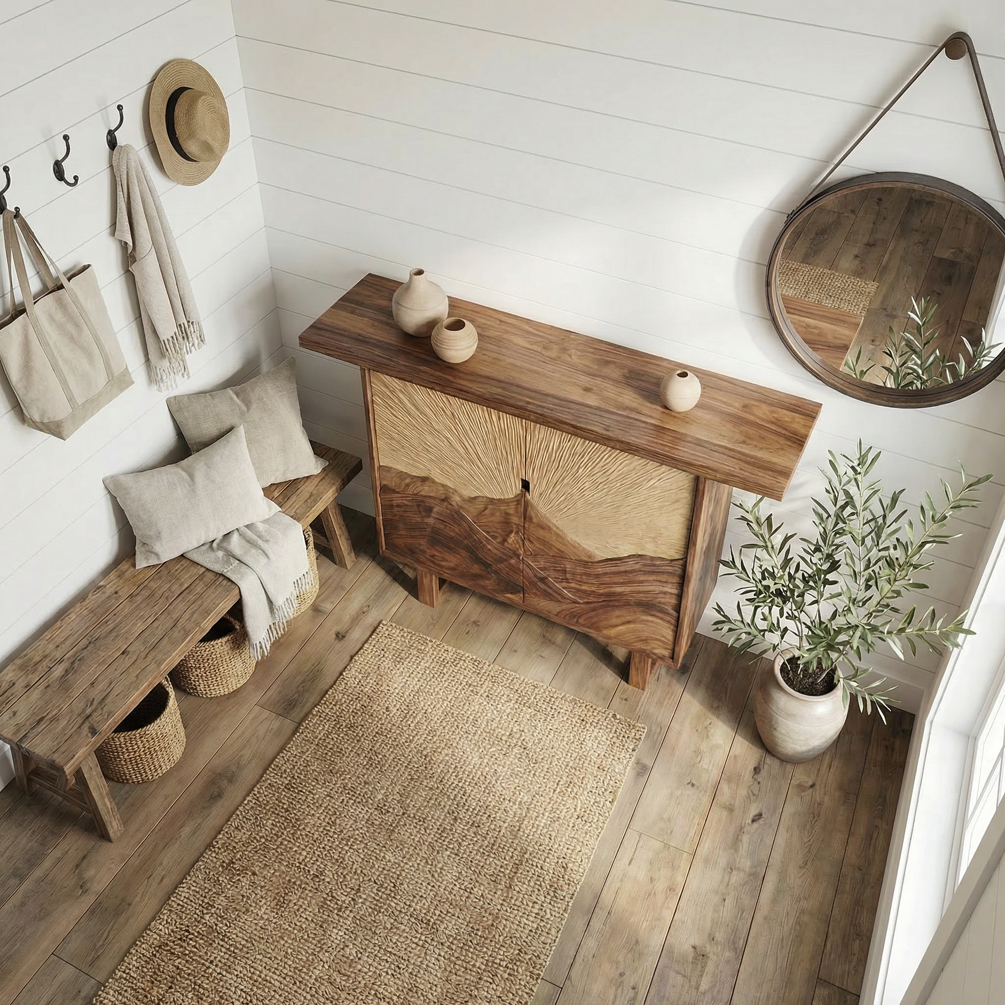 Rustic Mountain Relief Sideboard For Dining Room And Apartment SINLSASC478