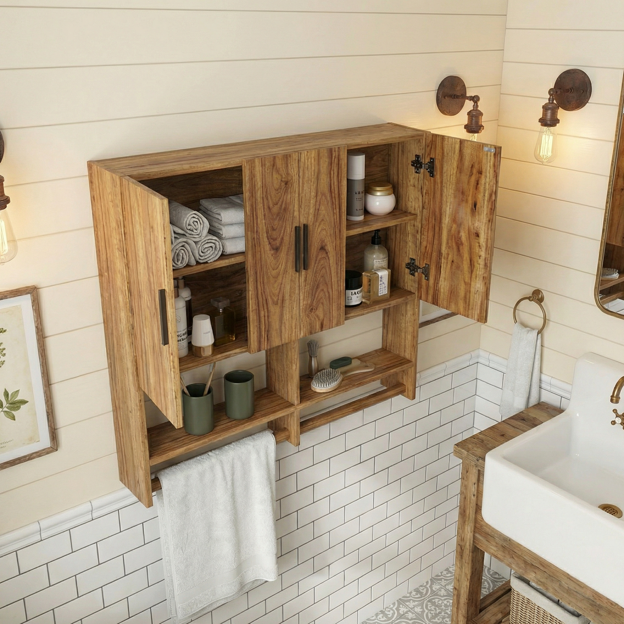 Modern Farmhouse Bathroom Organizer Cabinet For Bathroom And Interior Decor SINLSABCT006
