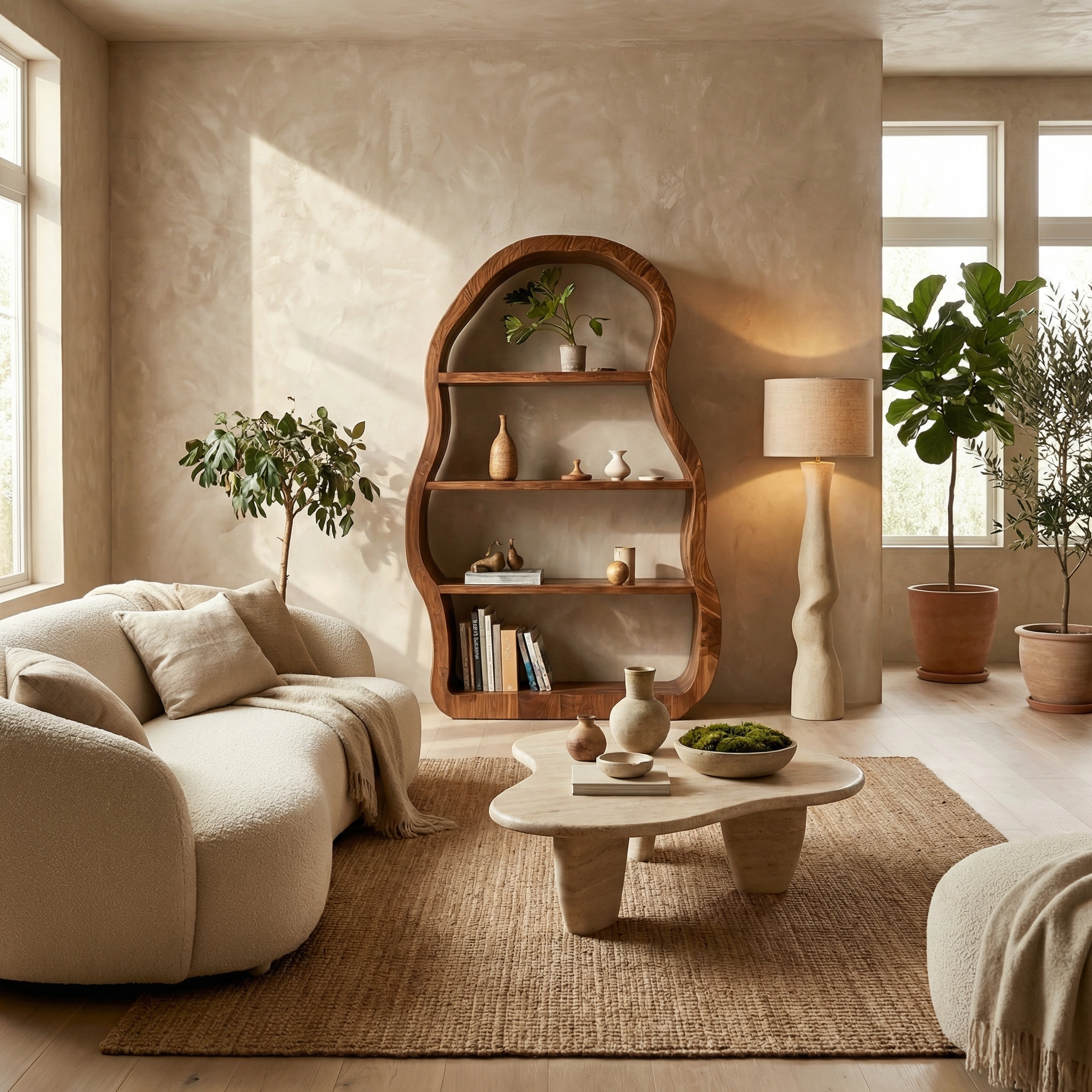Modern Sculptural Bookshelf For Living Room And Reading Corner SINLSASC503