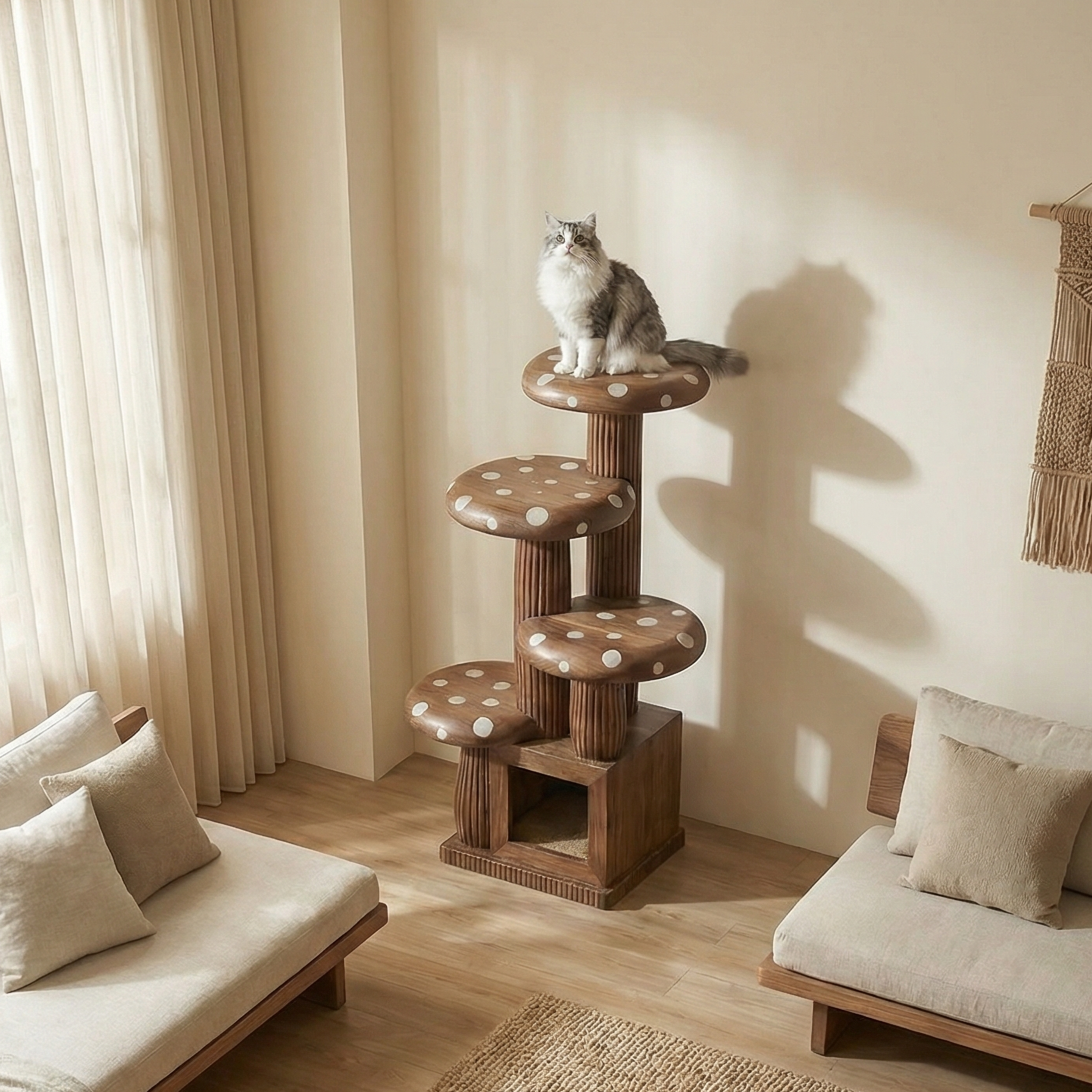 Modern Artistic Musrhroom Cat Tree For Living Room And Pet Corner SINLSATT123