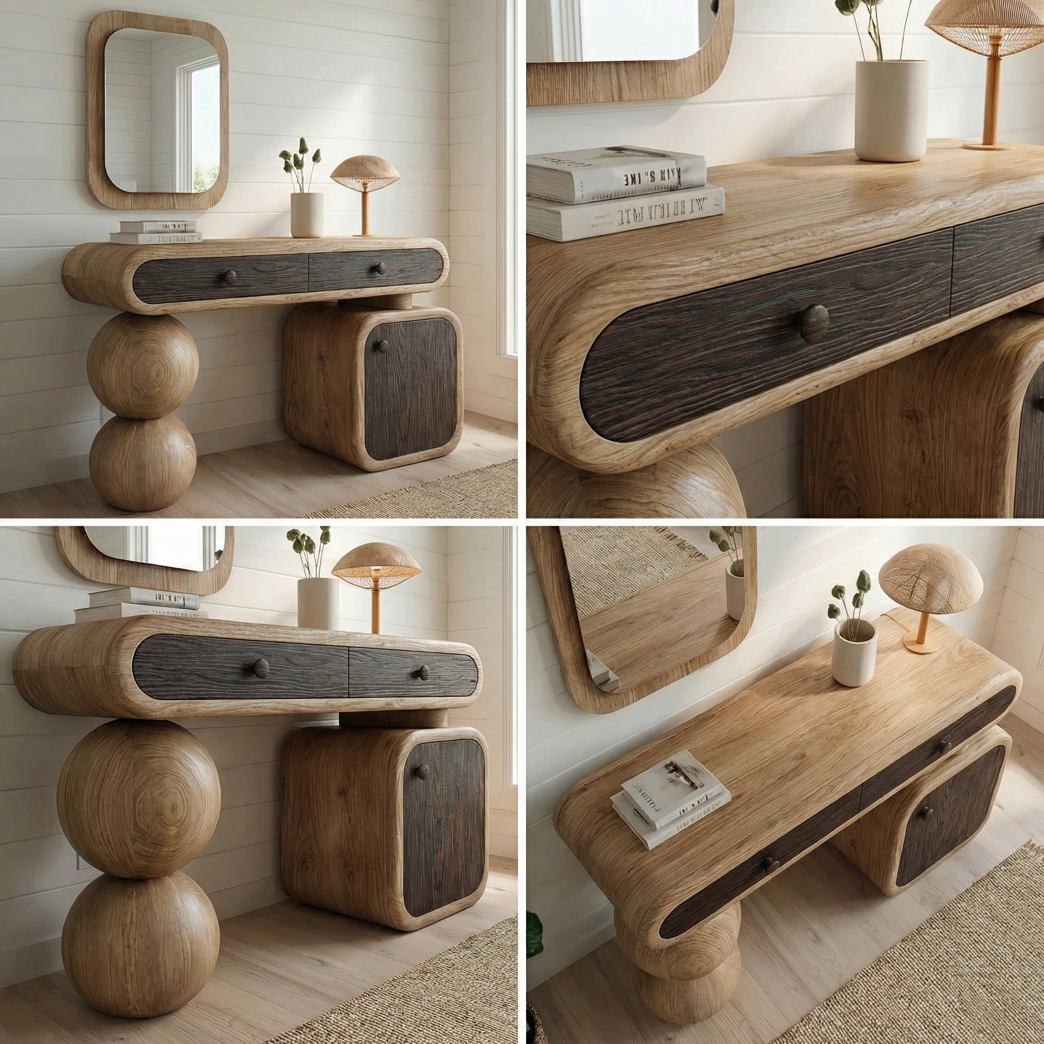 Organic Modern Wooden Dressing Table Bedroom Or Vanity Area SINLSABDT047