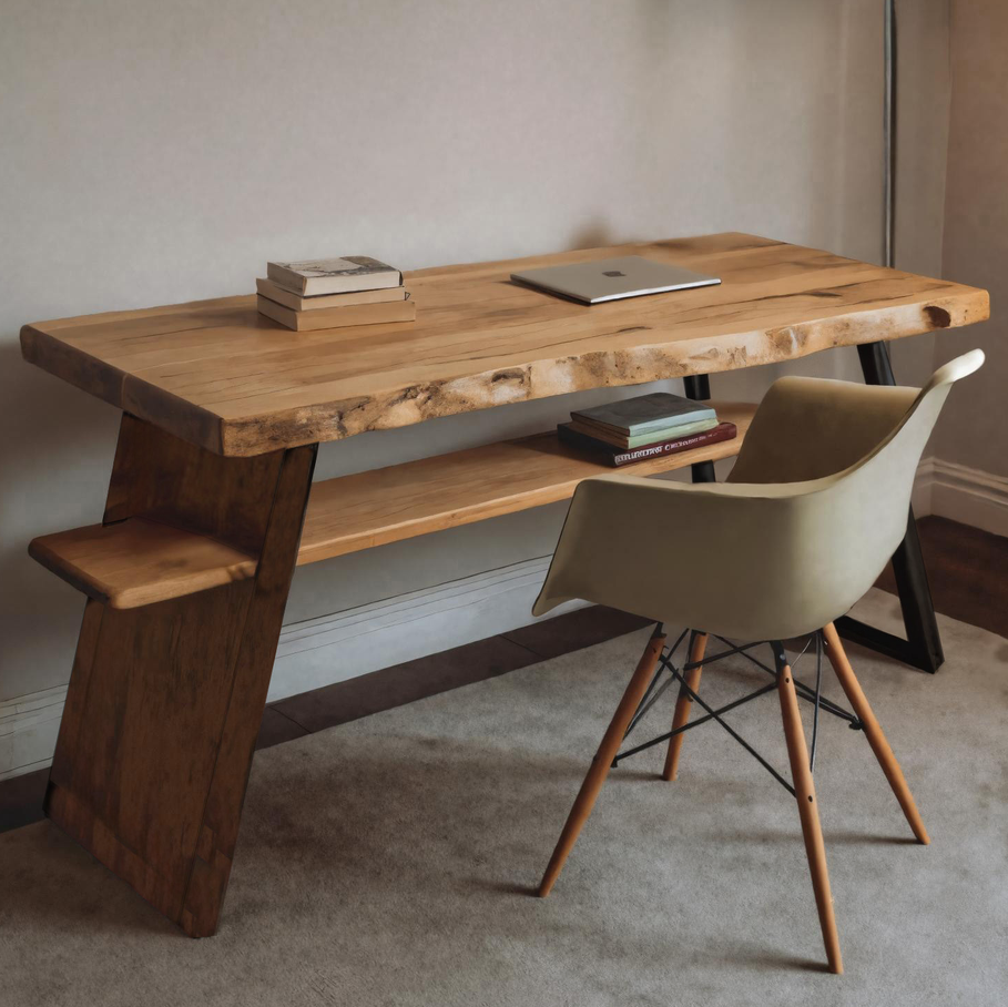 Rustic Wooden Writing Desk With Shelf For Home Office Or Workspace SITHHNDE033