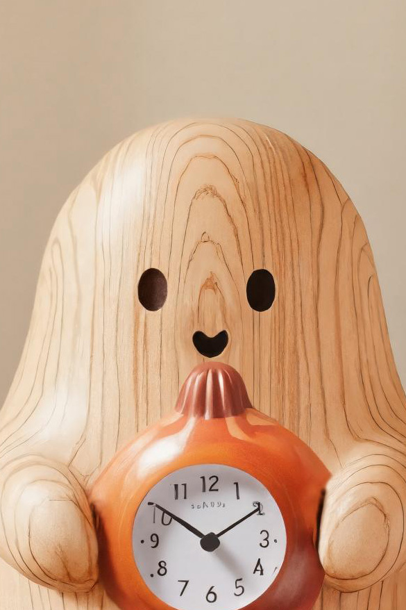 Halloween Wooden Ghost Clock For Bedroom Or Halloween Decor SITHHNHW001