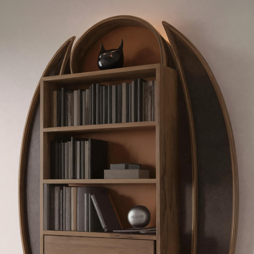Artistic Wooden Wall Bookshelf For Living Room Or Home Office SITHHNHW016
