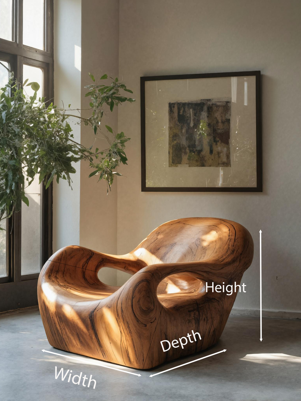 Modern Sculptural Lounge Chair For Living Room Or Reading Corner SITHTTCHR042