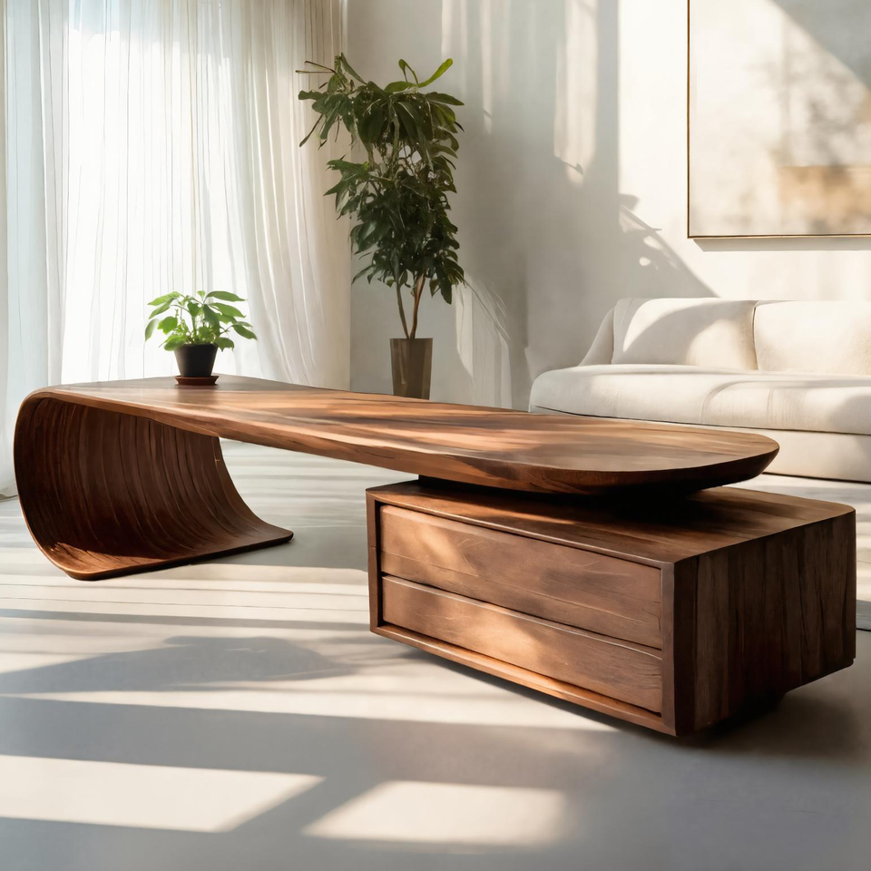 Modern Desk With Sculptural Curved Design For Office SITHTTDE043