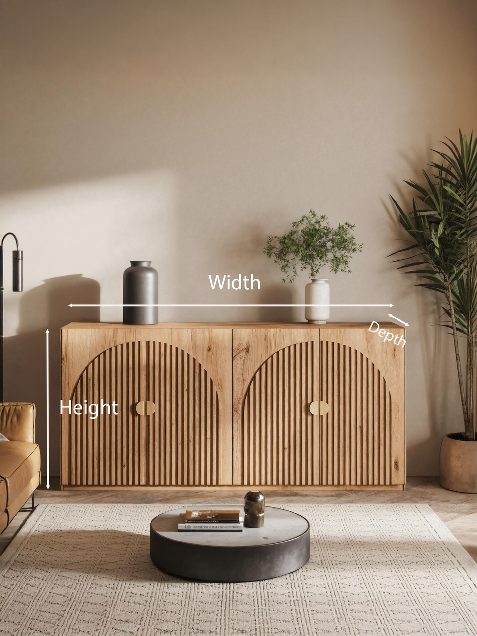 Modern Sideboard With Fluted Arch For Living Room Or Dining Room SITHTTSD004