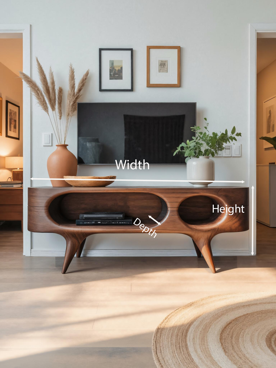 Mid Century Oval TV Stand For Living Room SITHTTTVC018