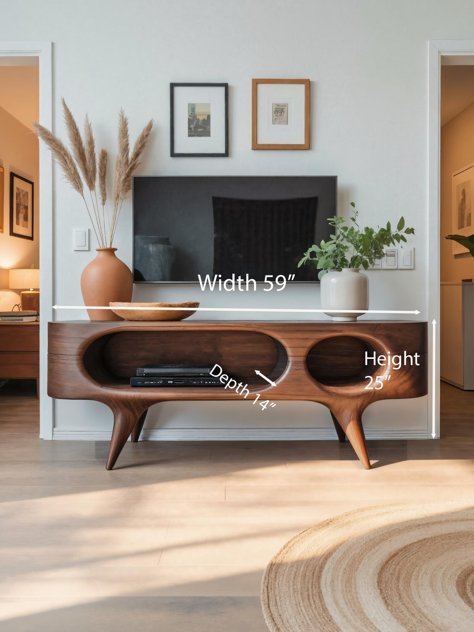Mid Century Oval TV Stand For Living Room SITHTTTVC018