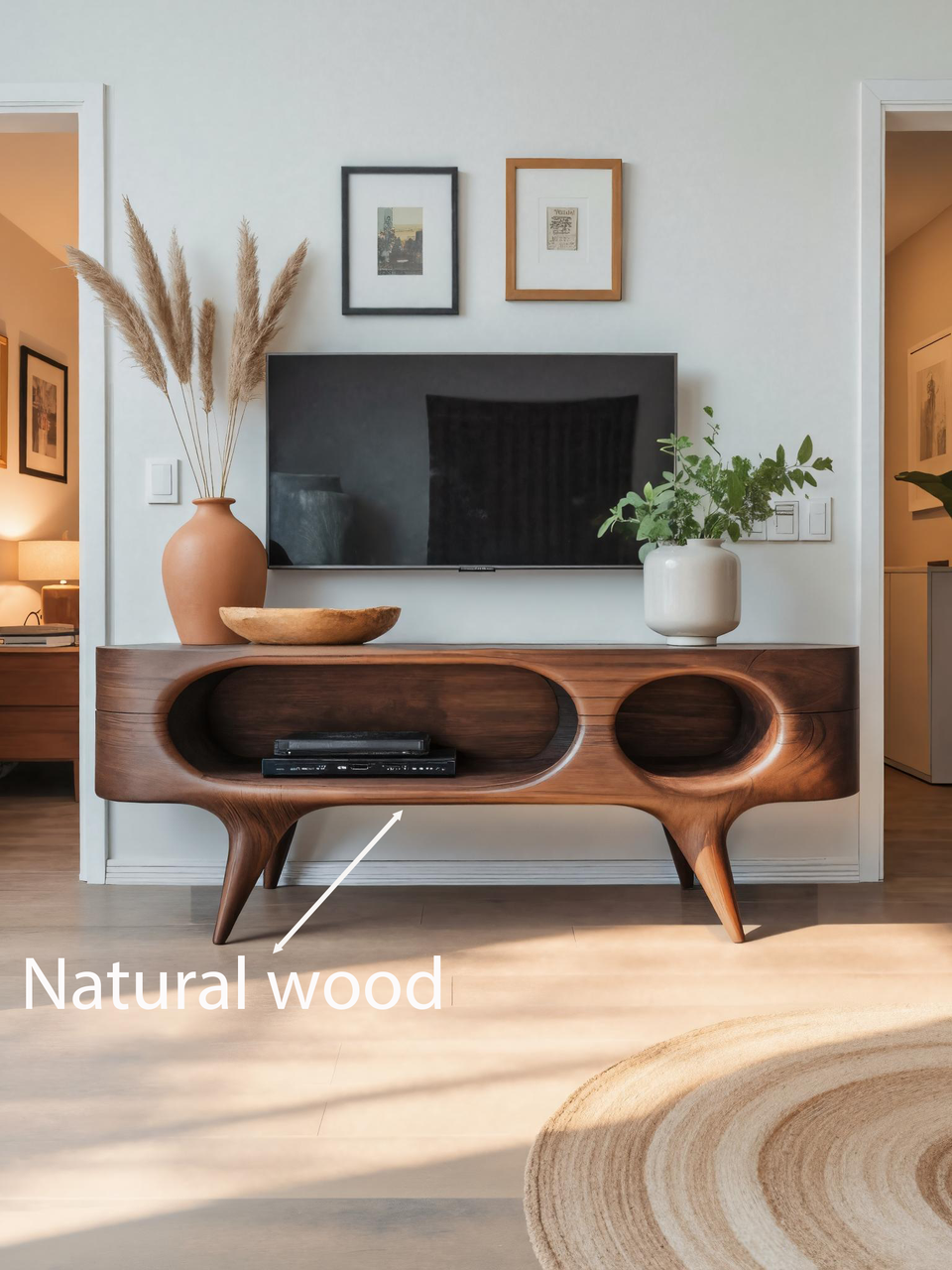 Mid Century Oval TV Stand For Living Room SITHTTTVC018